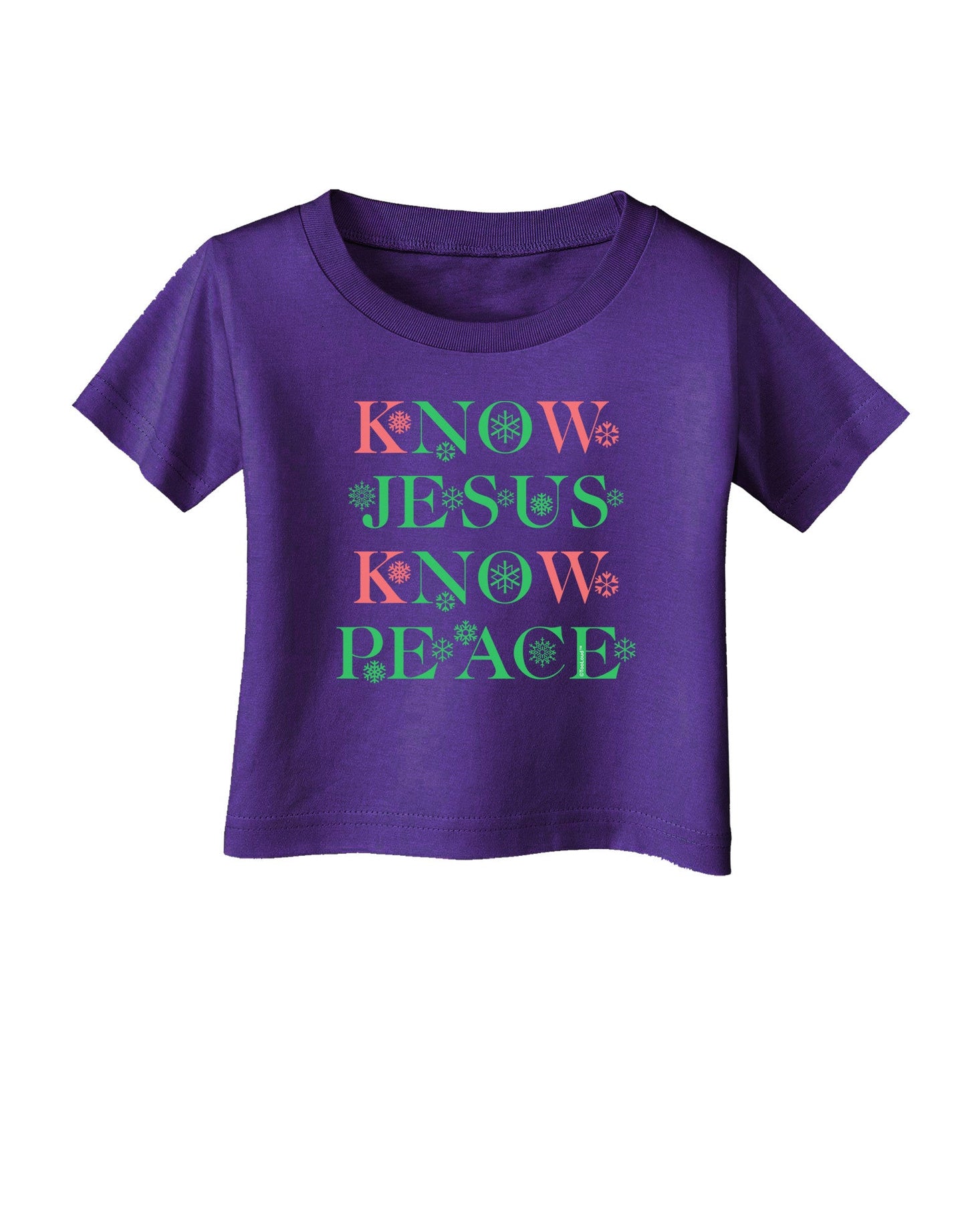Know Jesus Know Peace Christmas Infant T-Shirt Dark-Infant T-Shirt-TooLoud-Purple-06-Months-Davson Sales