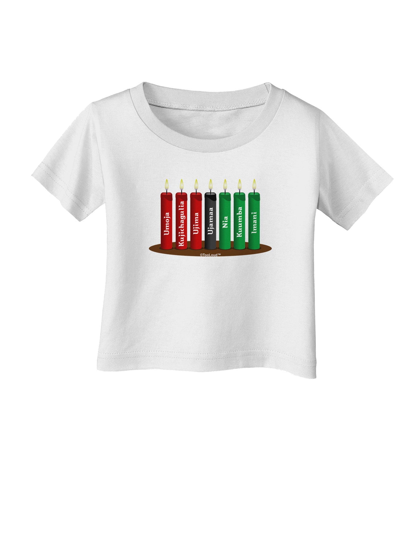 Kwanzaa Candles 7 Principles Infant T-Shirt-Infant T-Shirt-TooLoud-White-06-Months-Davson Sales