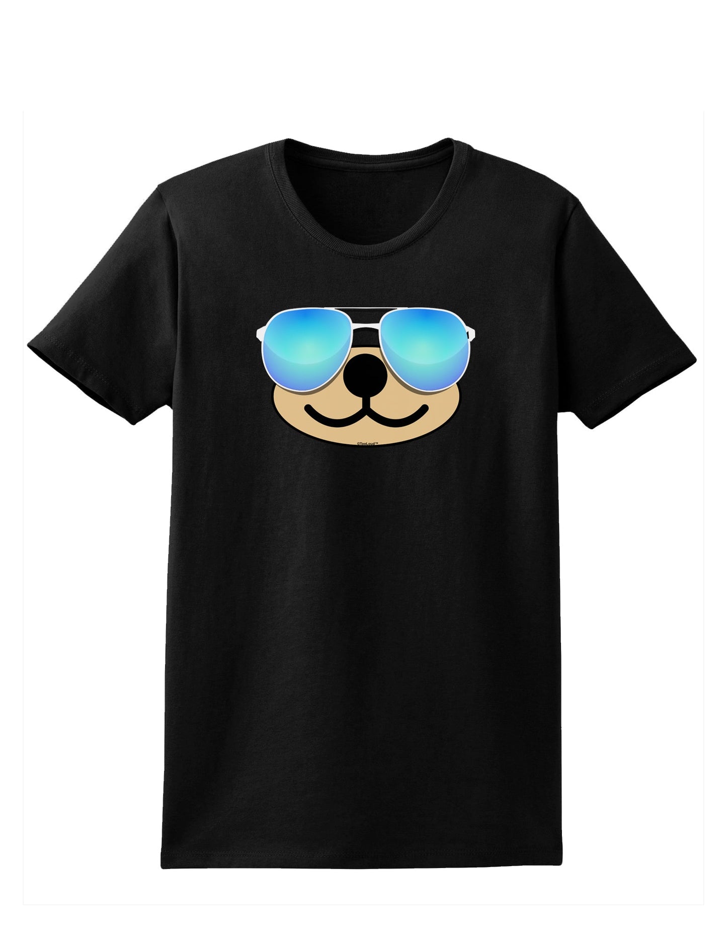 Kyu-T Face - Beartholomew Cool Sunglasses Womens Dark T-Shirt-TooLoud-Black-X-Small-Davson Sales