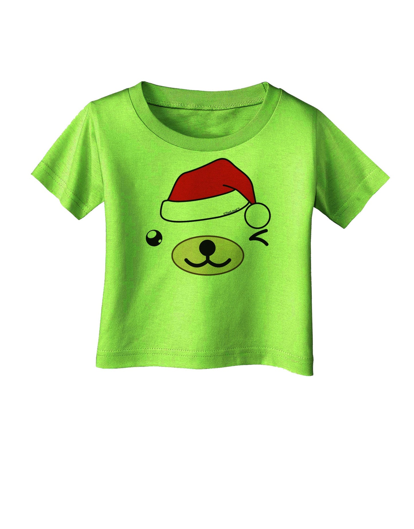 Kyu-T Face Beartholomew Santa Boy Bear Infant T-Shirt-Infant T-Shirt-TooLoud-Lime-Green-06-Months-Davson Sales