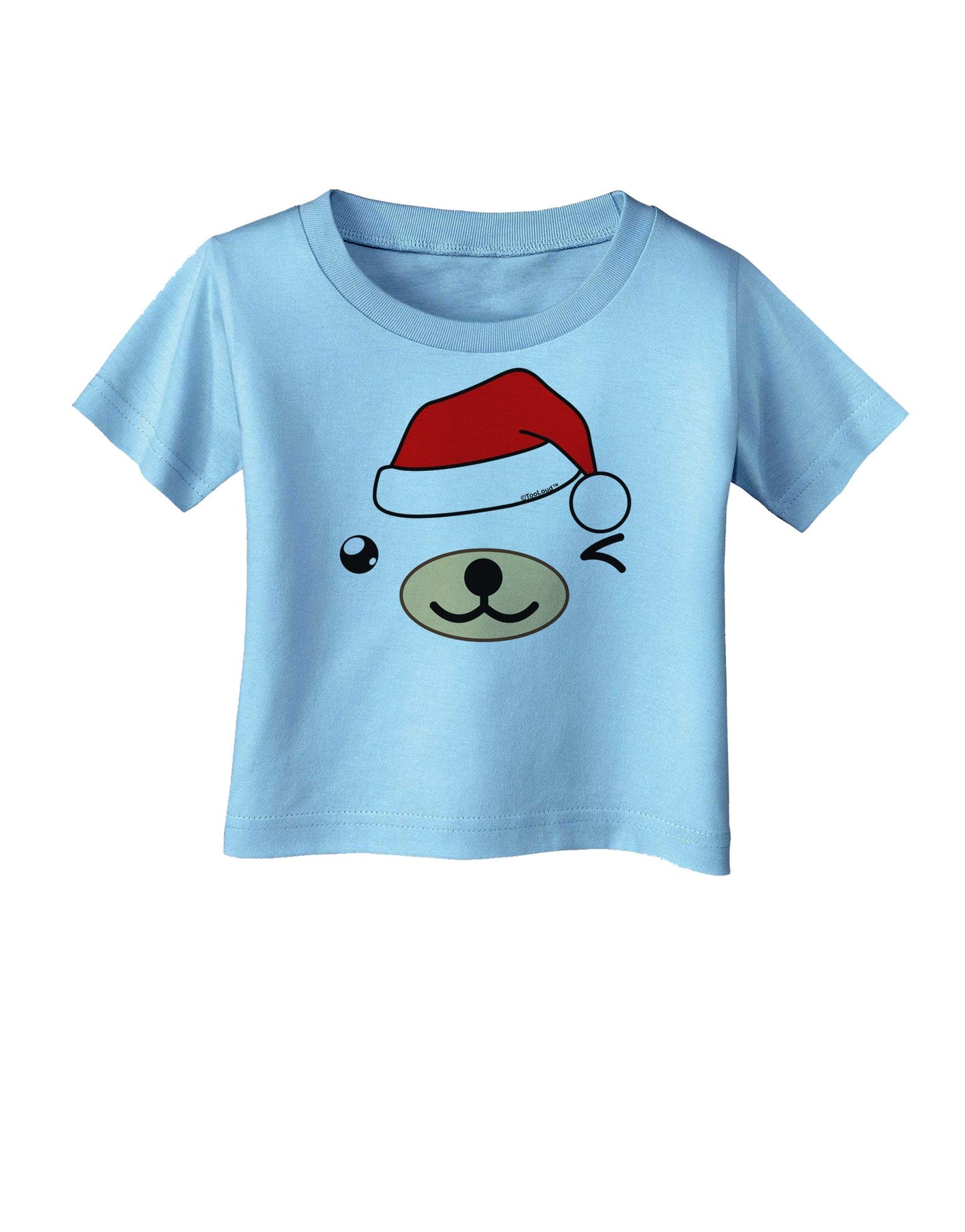 Kyu-T Face Beartholomew Santa Boy Bear Infant T-Shirt-Infant T-Shirt-TooLoud-Aquatic-Blue-06-Months-Davson Sales
