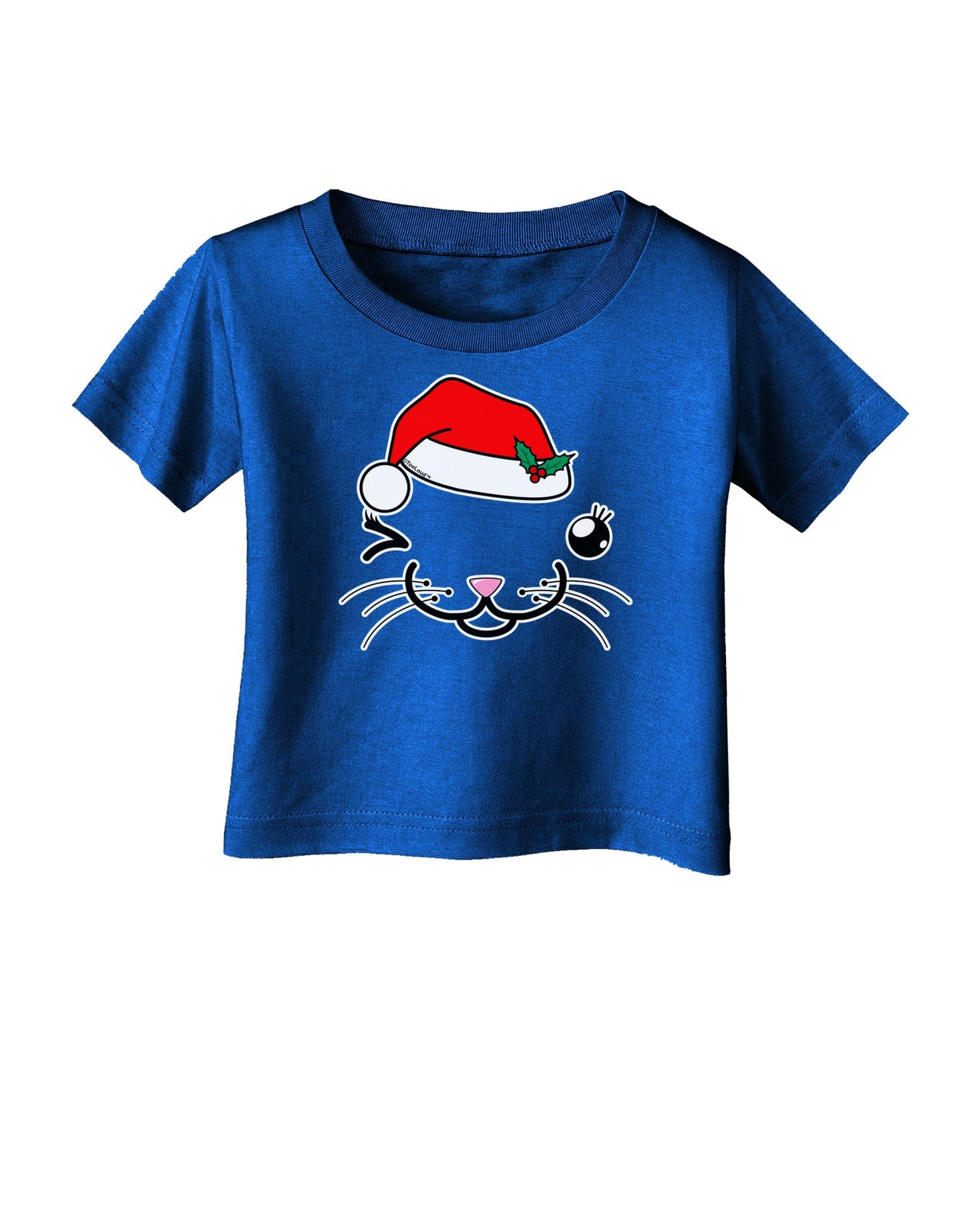 Kyu-T Face Kattia Santa Hat Girl Cat Infant T-Shirt Dark-Infant T-Shirt-TooLoud-Royal-Blue-06-Months-Davson Sales
