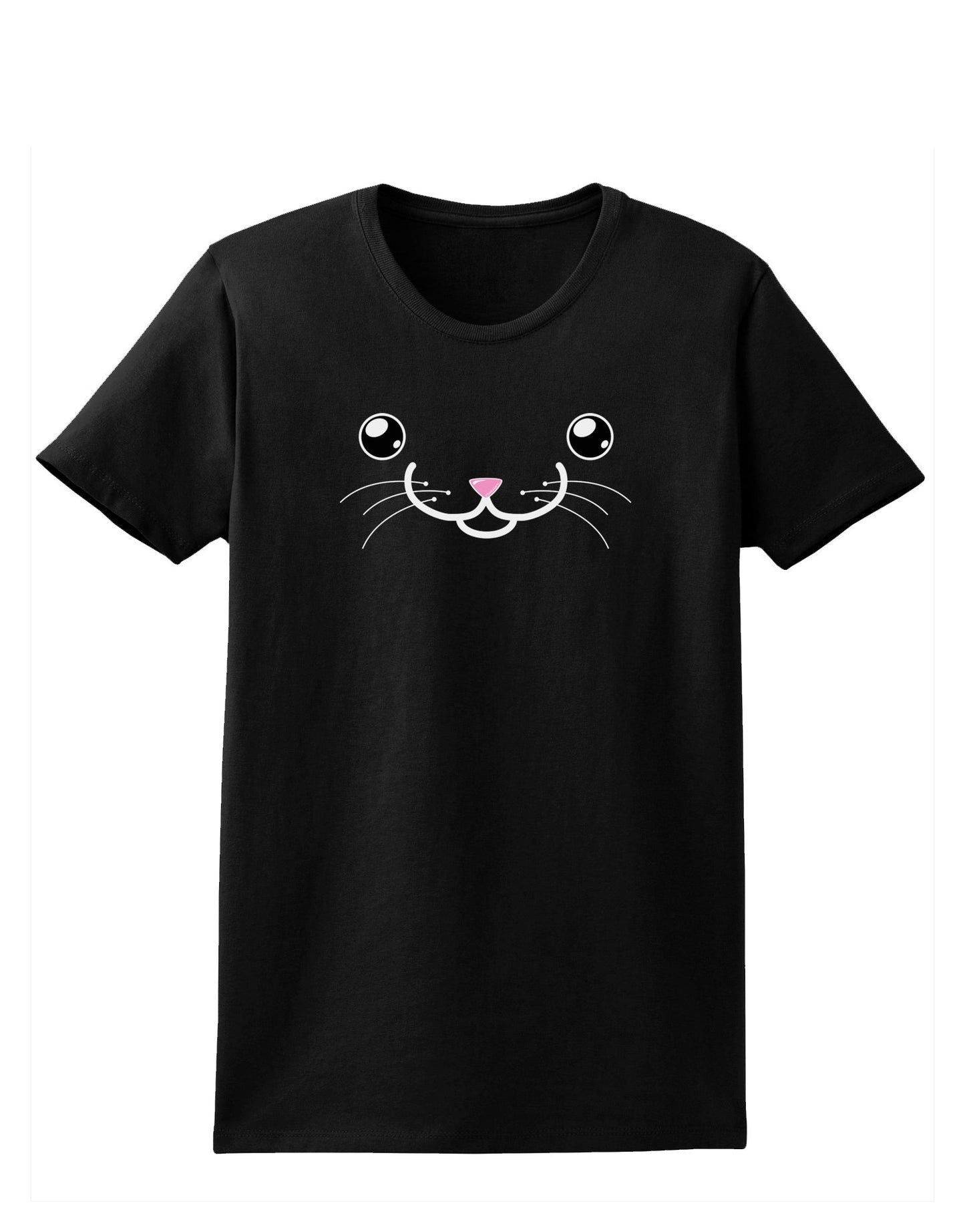 Kyu-T Face - Kattia the kitty cat Womens Dark T-Shirt-TooLoud-Black-X-Small-Davson Sales