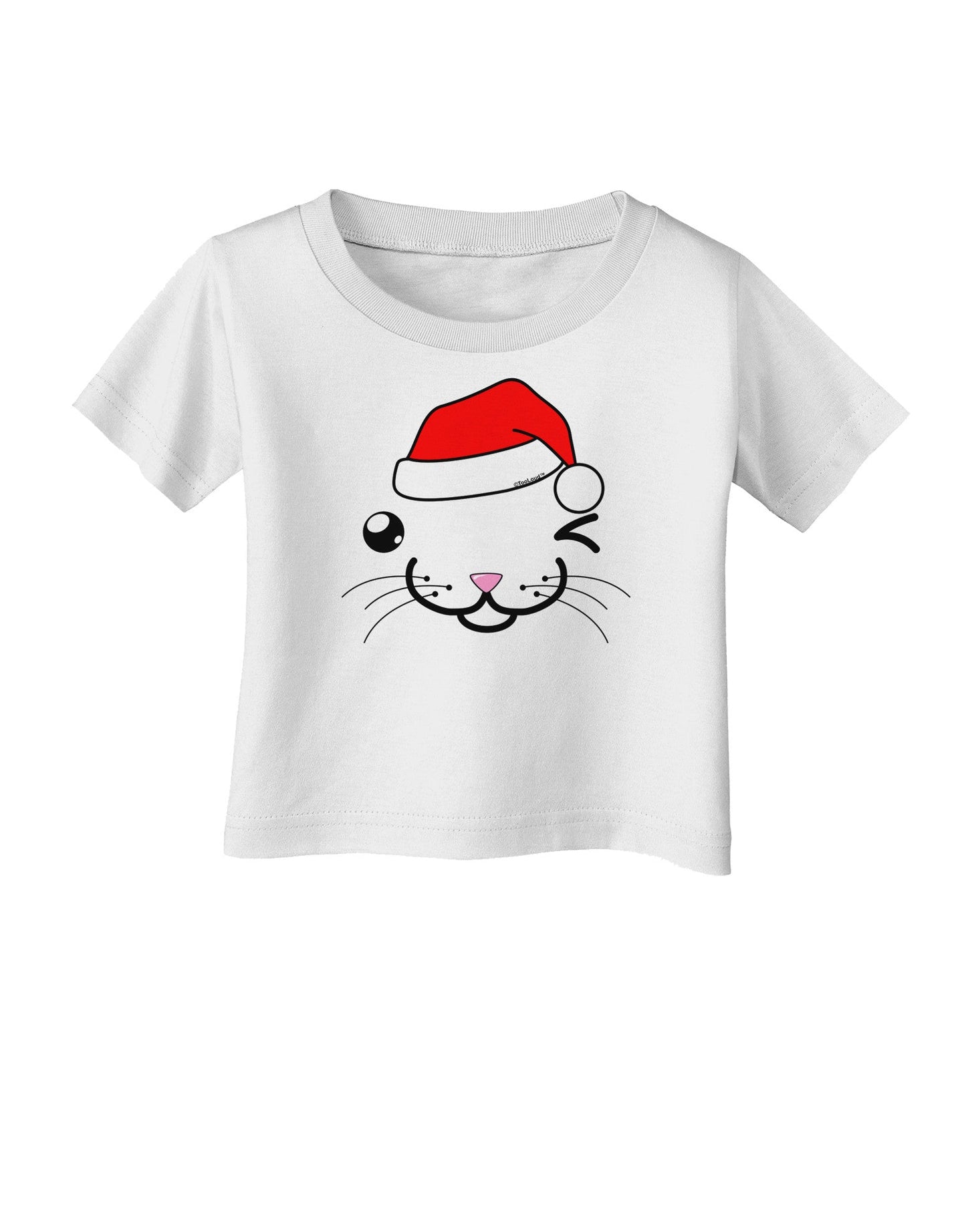 Kyu-T Face Kattio Santa Hat Boy Cat Infant T-Shirt-Infant T-Shirt-TooLoud-White-06-Months-Davson Sales