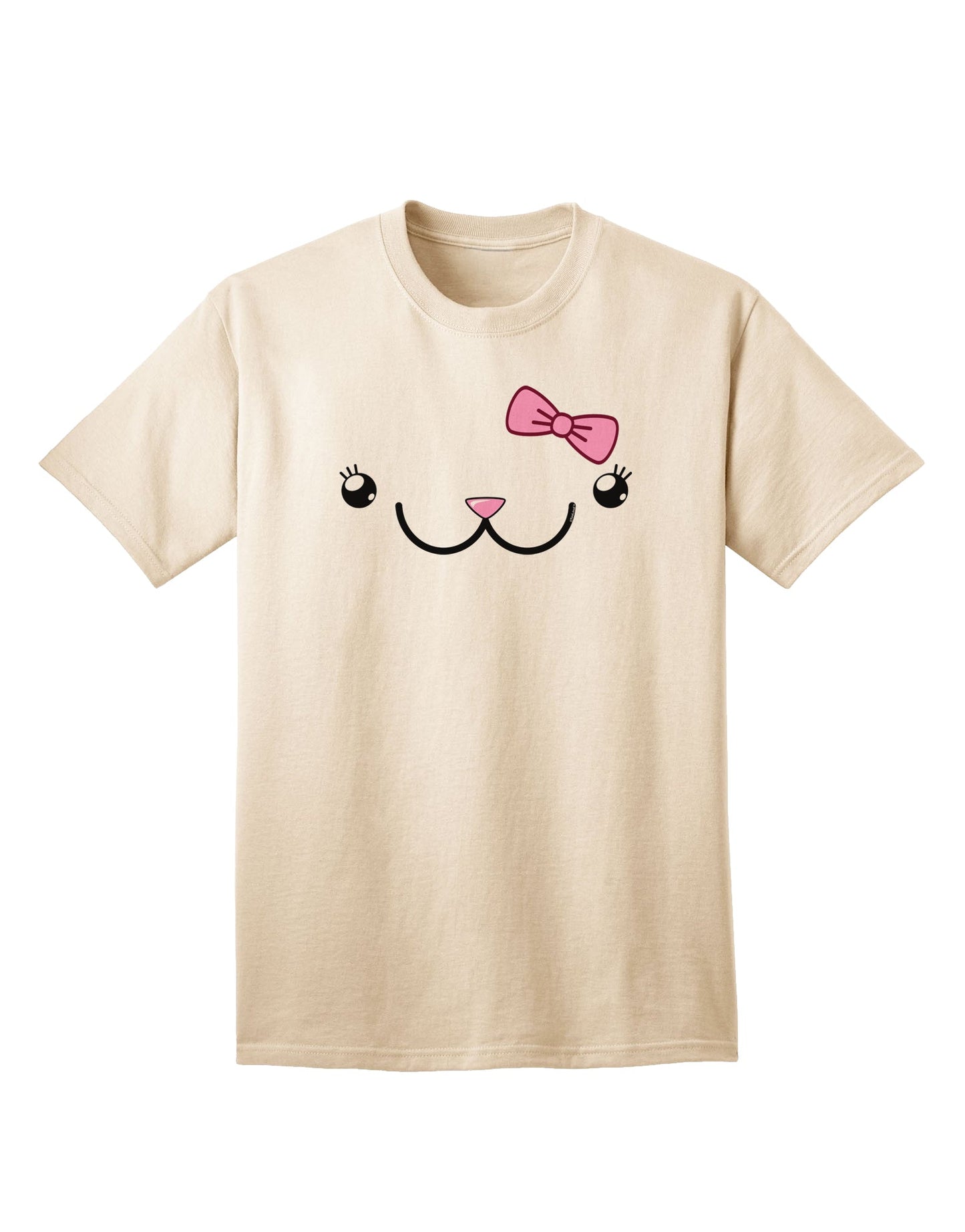 Kyu-T Face - Kawa Cute Girl Animal Adult T-Shirt: A Charming Addition to Your Wardrobe-Mens T-shirts-TooLoud-Natural-Small-Davson Sales