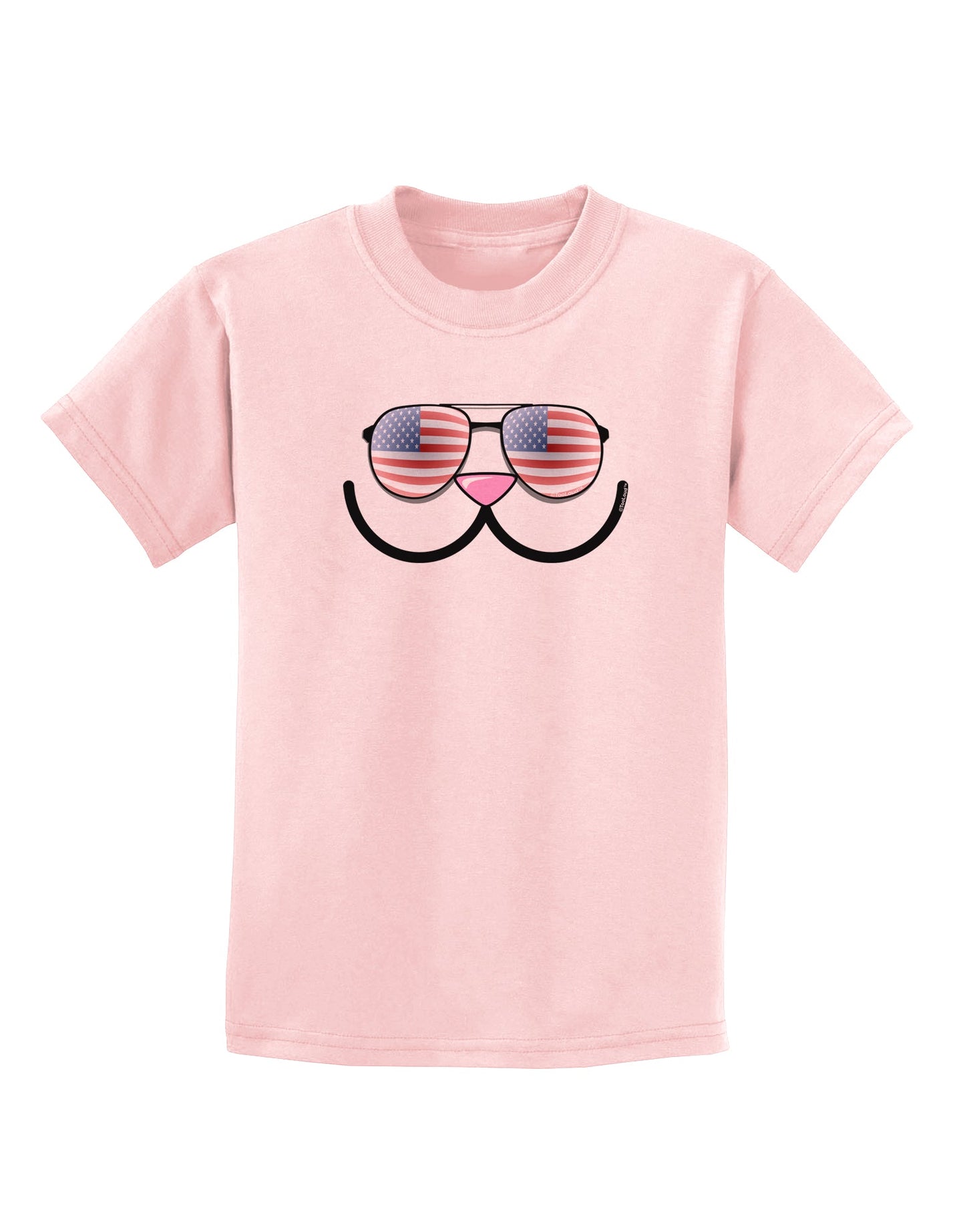 Kyu-T Face - Kawa Patriotic Sunglasses Childrens T-Shirt-Childrens T-Shirt-TooLoud-PalePink-X-Small-Davson Sales