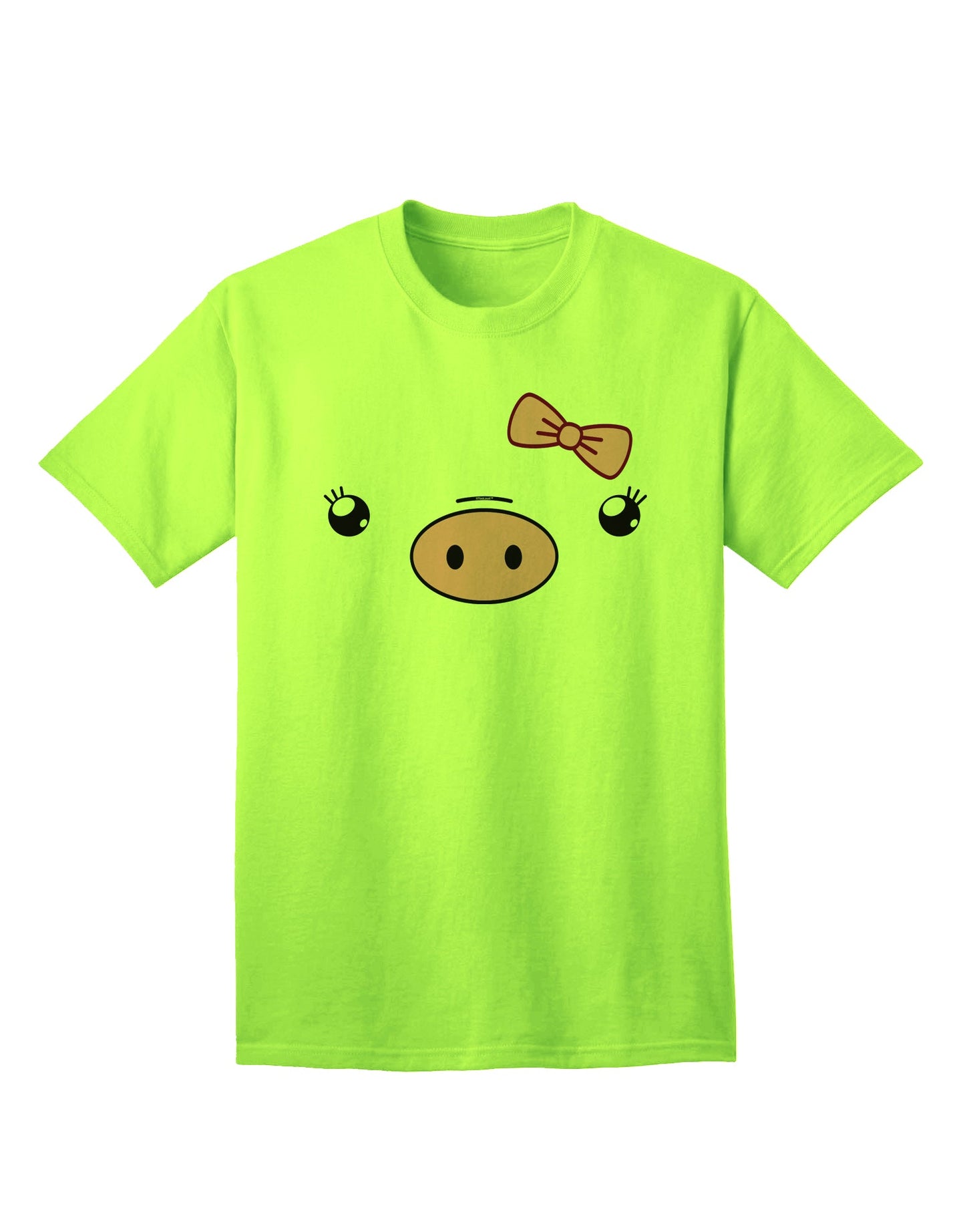 Kyu-T Face - Oinkette: A Charming Adult T-Shirt Featuring a Cute Girl Piglet-Mens T-shirts-TooLoud-Neon-Green-Small-Davson Sales
