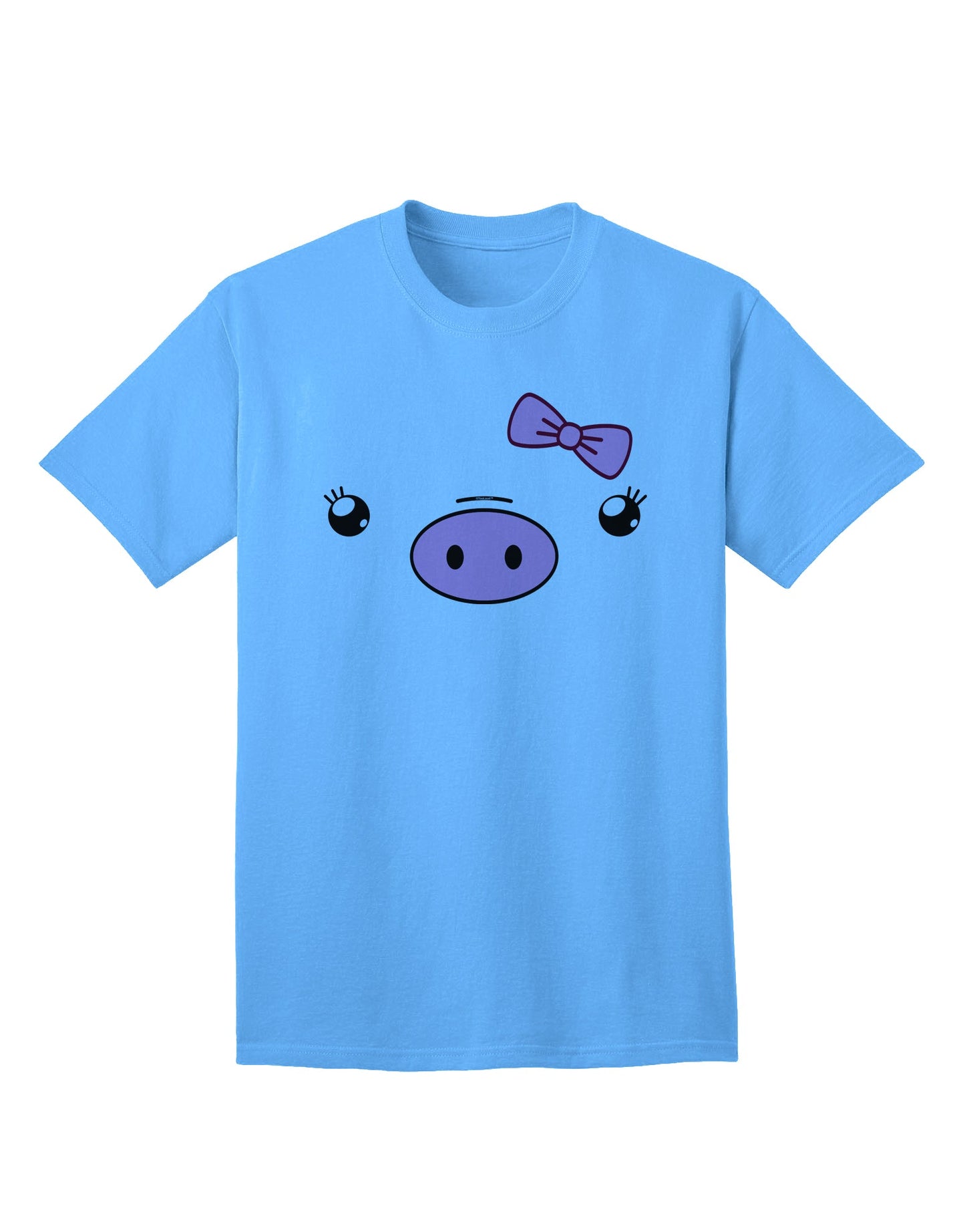 Kyu-T Face - Oinkette: A Charming Adult T-Shirt Featuring a Cute Girl Piglet-Mens T-shirts-TooLoud-Aquatic-Blue-Small-Davson Sales