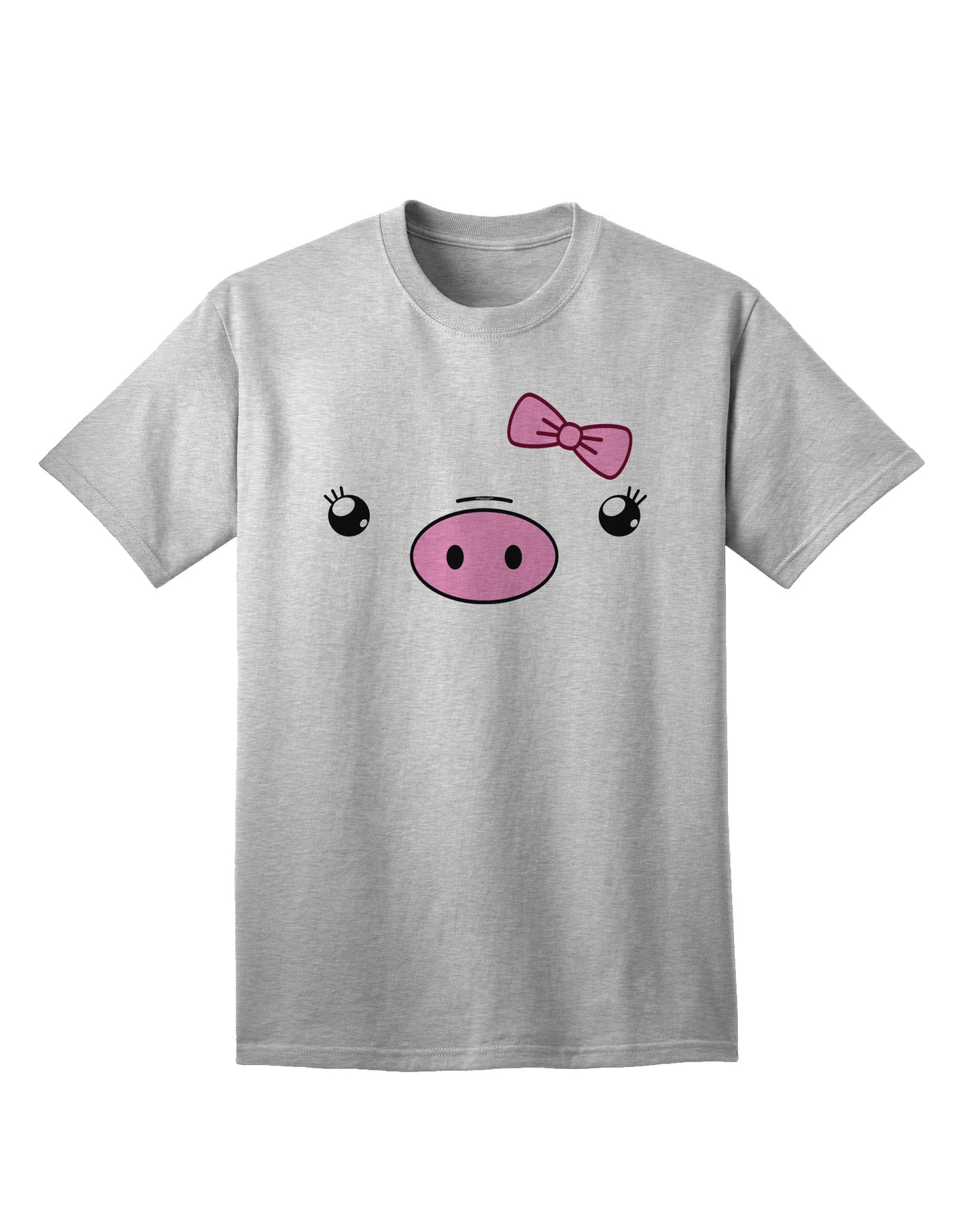 Kyu-T Face - Oinkette: A Charming Adult T-Shirt Featuring a Cute Girl Piglet-Mens T-shirts-TooLoud-AshGray-Small-Davson Sales