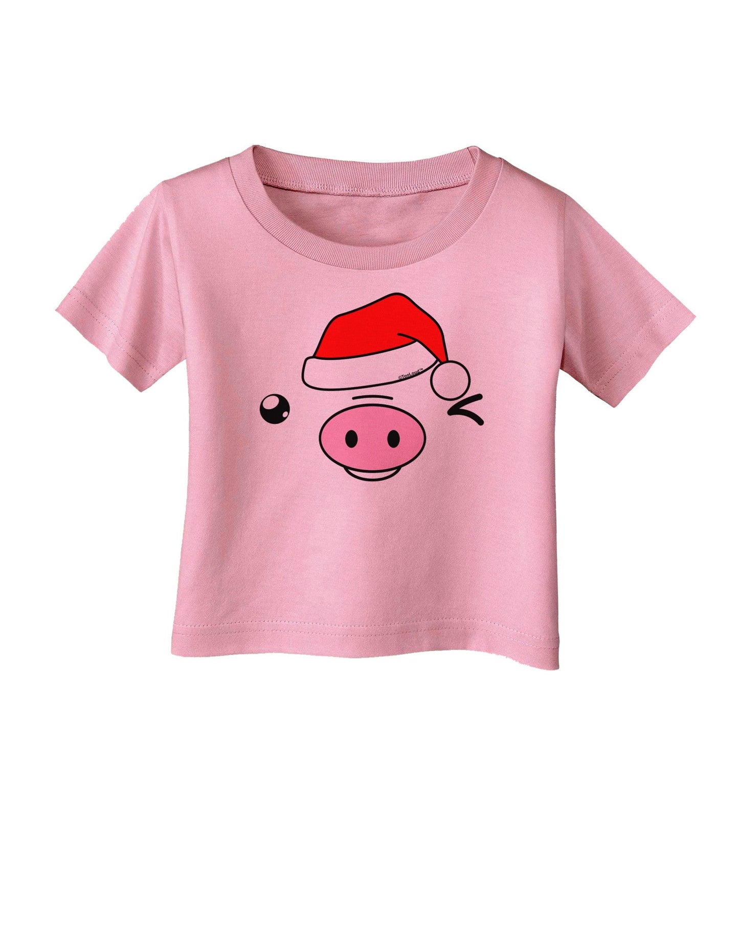 Kyu-T Face Oinkz Santa Hat Boy Pig Infant T-Shirt-Infant T-Shirt-TooLoud-Candy-Pink-06-Months-Davson Sales