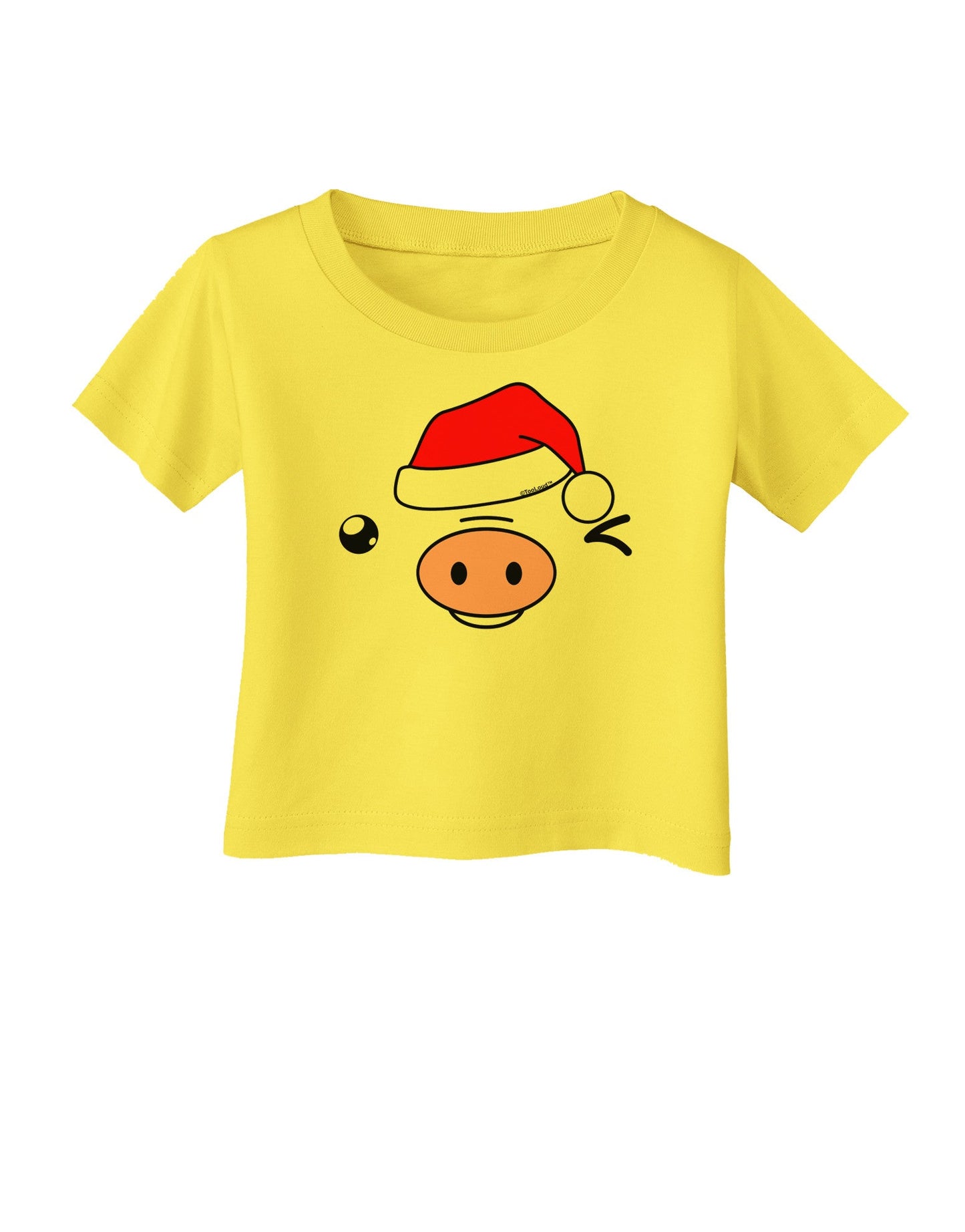 Kyu-T Face Oinkz Santa Hat Boy Pig Infant T-Shirt-Infant T-Shirt-TooLoud-Yellow-06-Months-Davson Sales