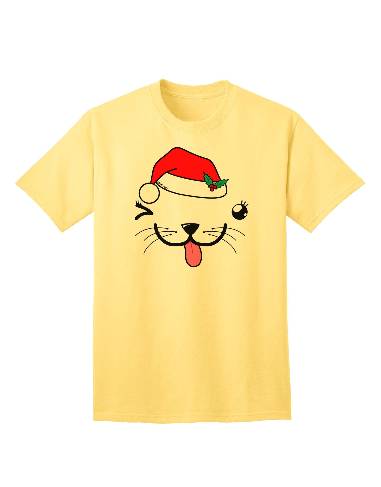Kyu-T Face Puppina Santa Girl Dog Adult T-Shirt: A Festive Fashion Statement for Dog Lovers-Mens T-shirts-TooLoud-Yellow-Small-Davson Sales