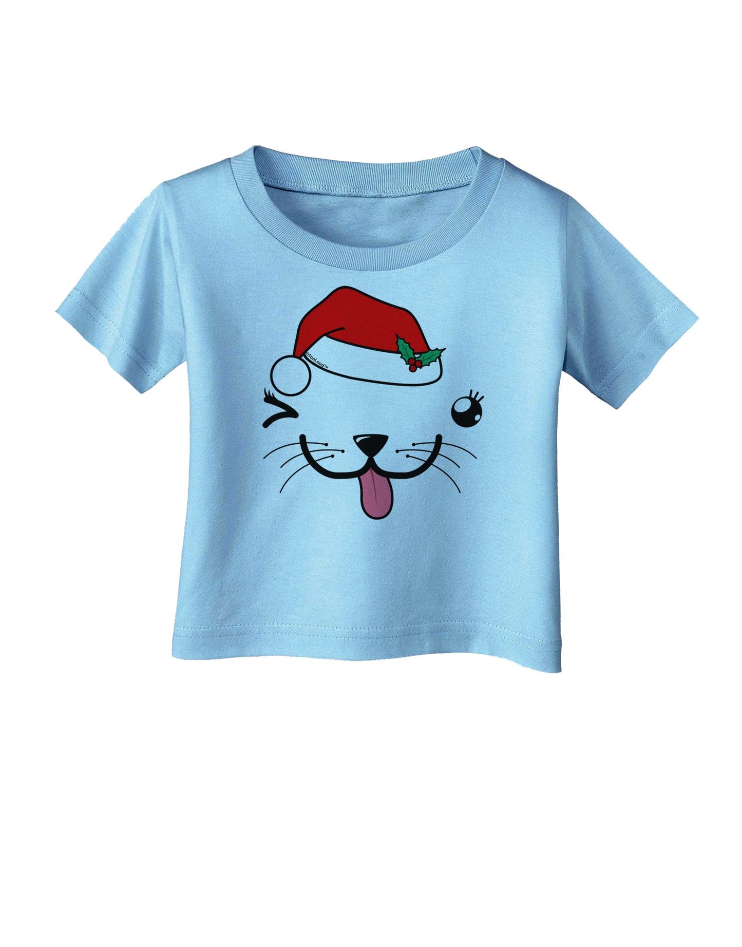Kyu-T Face Puppina Santa Girl Dog Infant T-Shirt-Infant T-Shirt-TooLoud-Aquatic-Blue-06-Months-Davson Sales