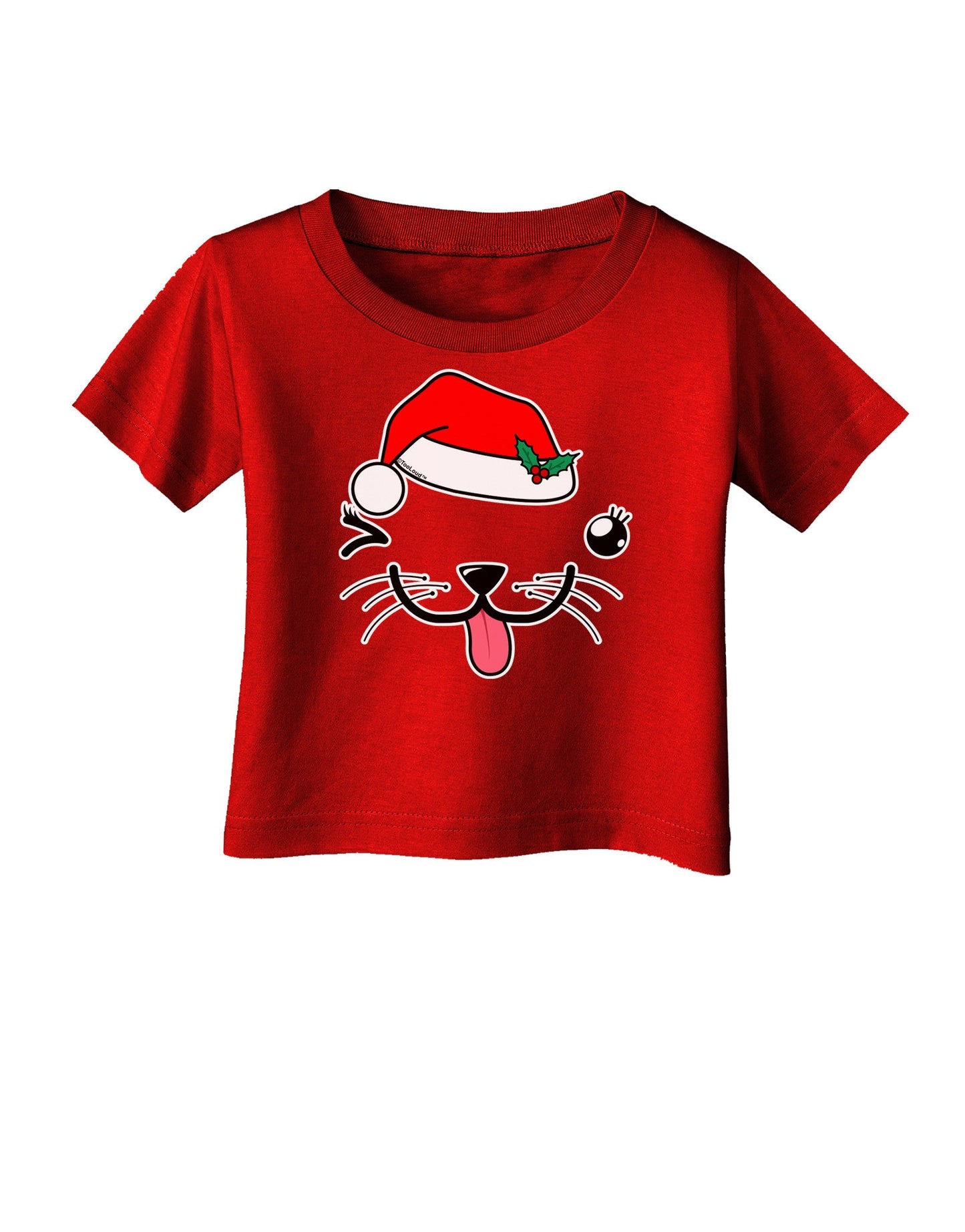 Kyu-T Face Puppina Santa Girl Dog Infant T-Shirt Dark-Infant T-Shirt-TooLoud-Red-06-Months-Davson Sales