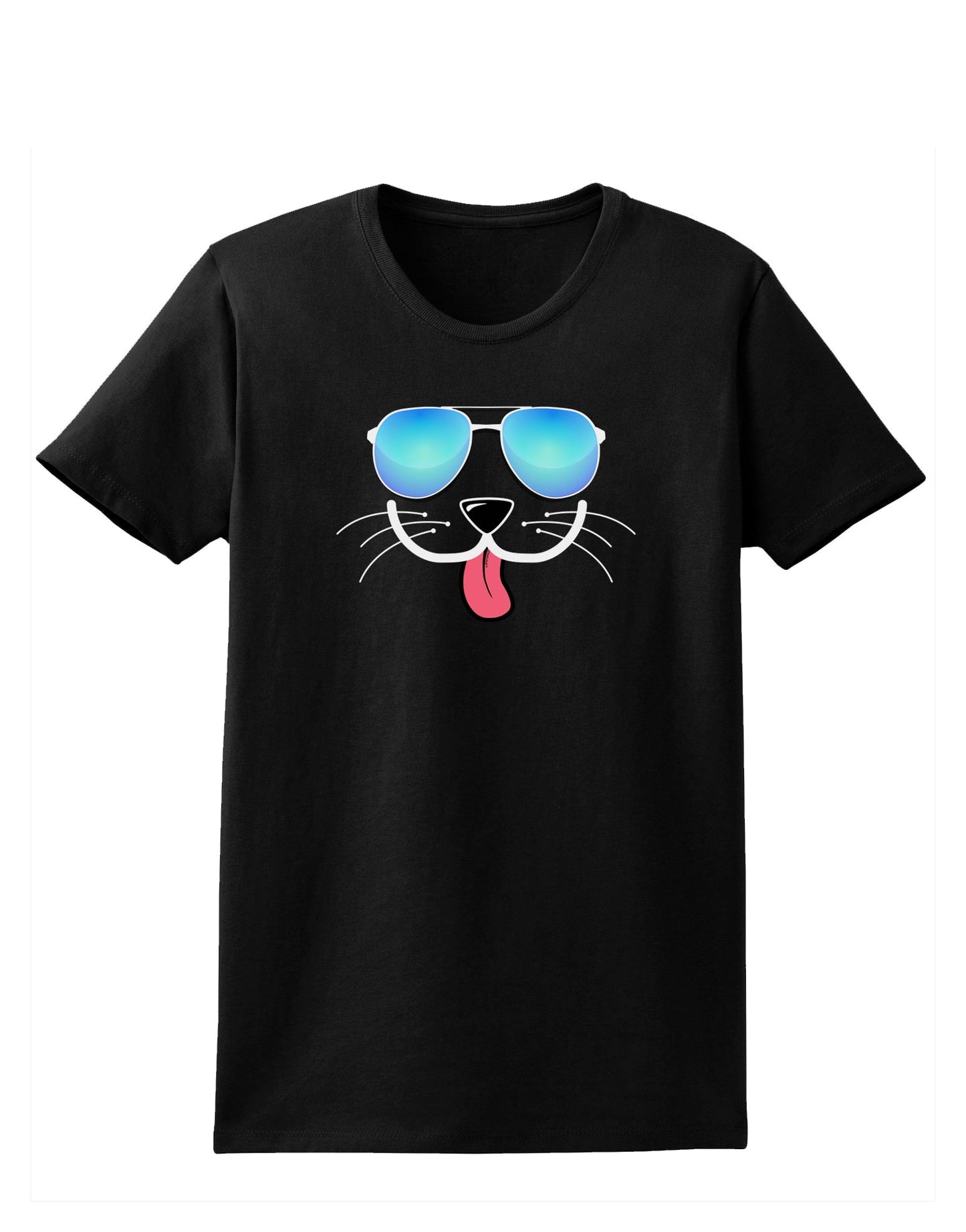 Kyu-T Face - Puppino Cool Sunglasses Womens Dark T-Shirt-TooLoud-Black-X-Small-Davson Sales