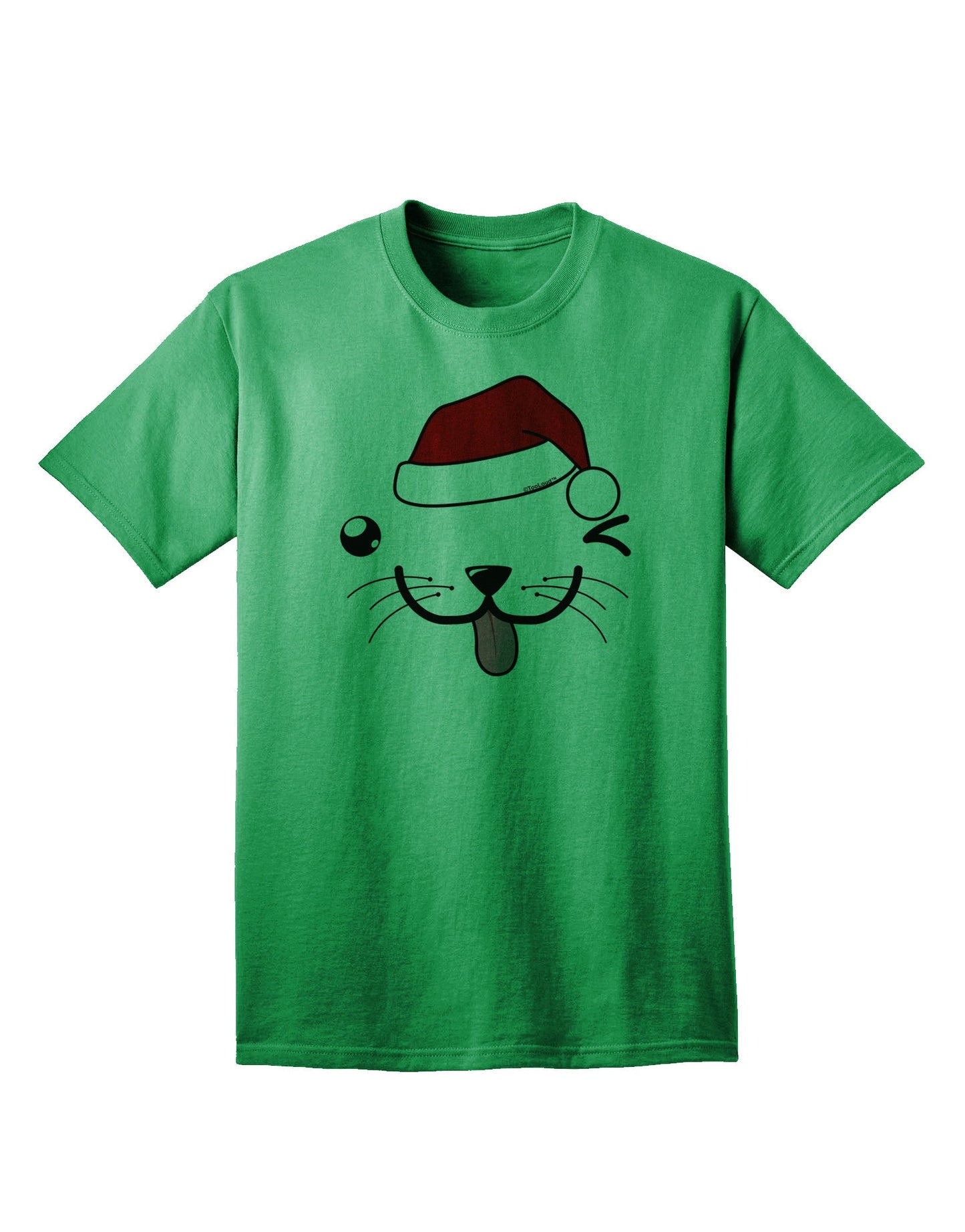 Kyu-T Face Puppino Santa Boy Dog Adult T-Shirt: A Festive Must-Have for Dog Lovers-Mens T-shirts-TooLoud-Kelly-Green-Small-Davson Sales