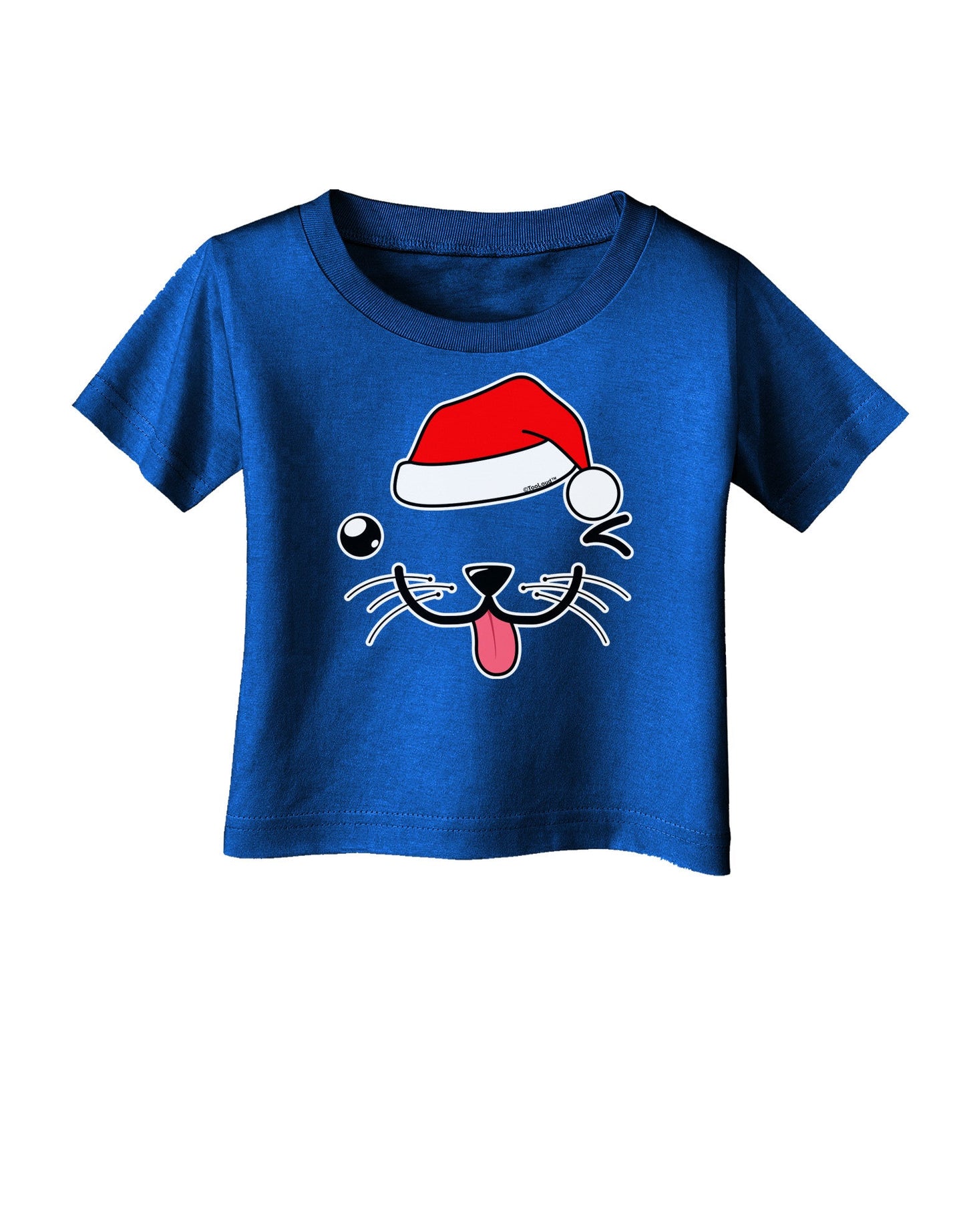 Kyu-T Face Puppino Santa Boy Dog Infant T-Shirt Dark-Infant T-Shirt-TooLoud-Royal-Blue-06-Months-Davson Sales