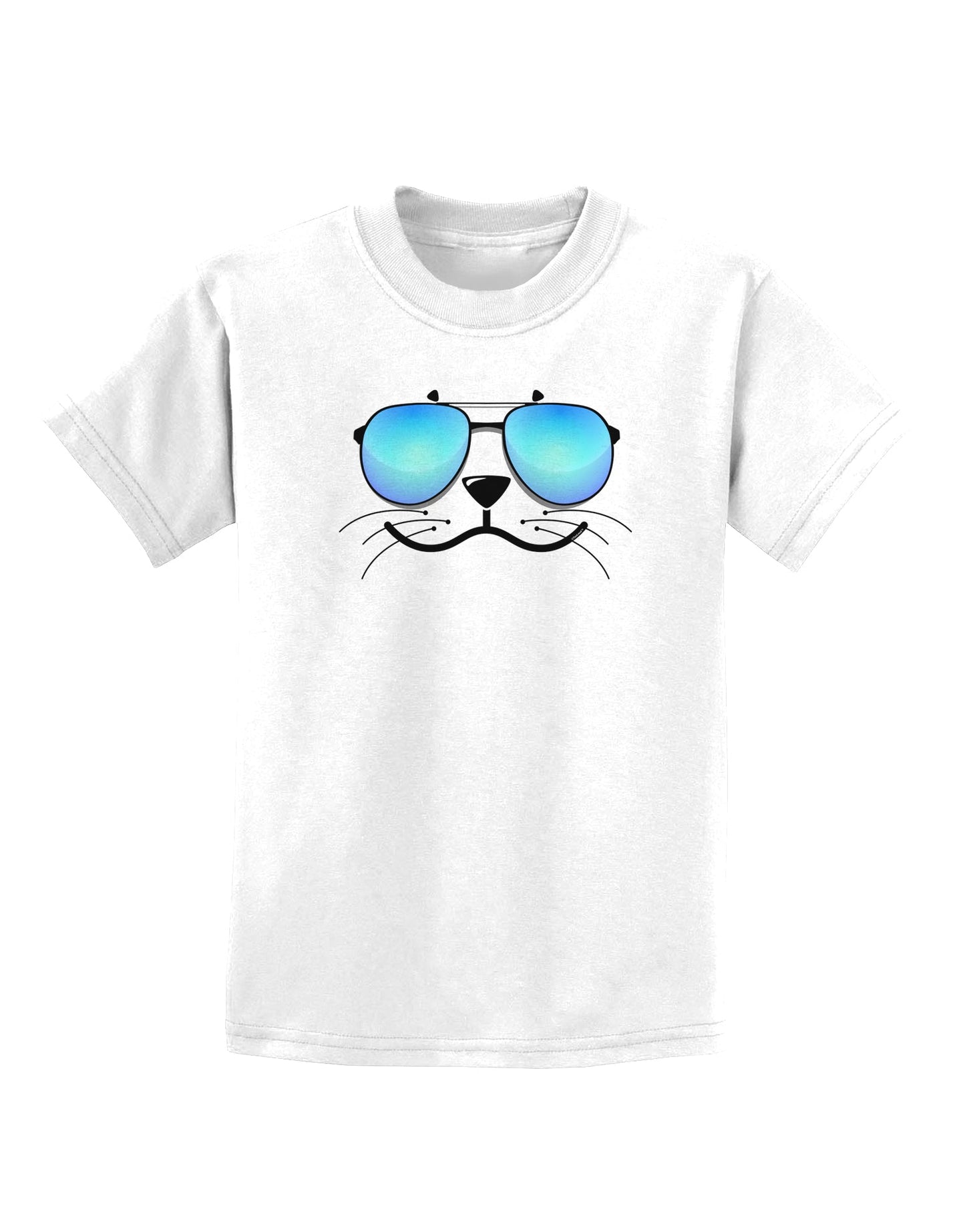 Kyu-T Face - Sealie Cool Sunglasses Childrens T-Shirt-Childrens T-Shirt-TooLoud-White-X-Small-Davson Sales