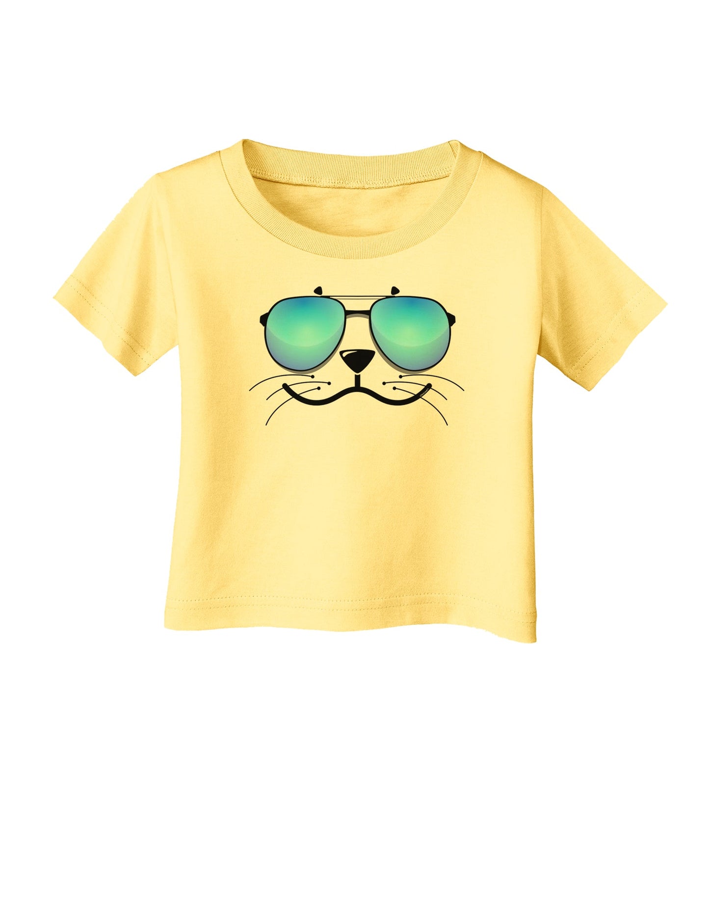 Kyu-T Face - Sealie Cool Sunglasses Infant T-Shirt-Infant T-Shirt-TooLoud-Daffodil-Yellow-06-Months-Davson Sales