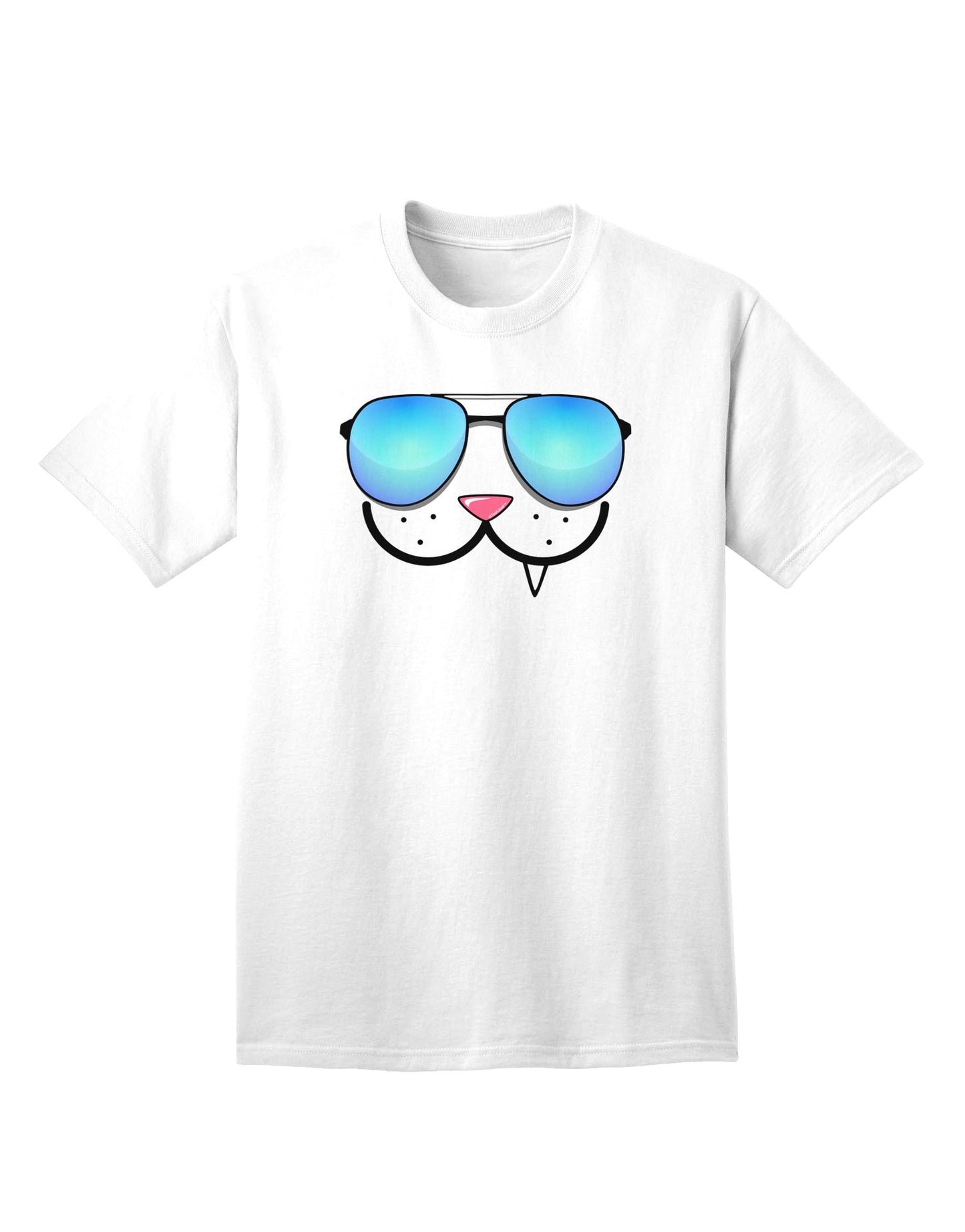 Kyu-T Face - Snaggle Cool Sunglasses Adult T-Shirt: A Stylish Addition to Your Wardrobe-Mens T-shirts-TooLoud-White-Small-Davson Sales