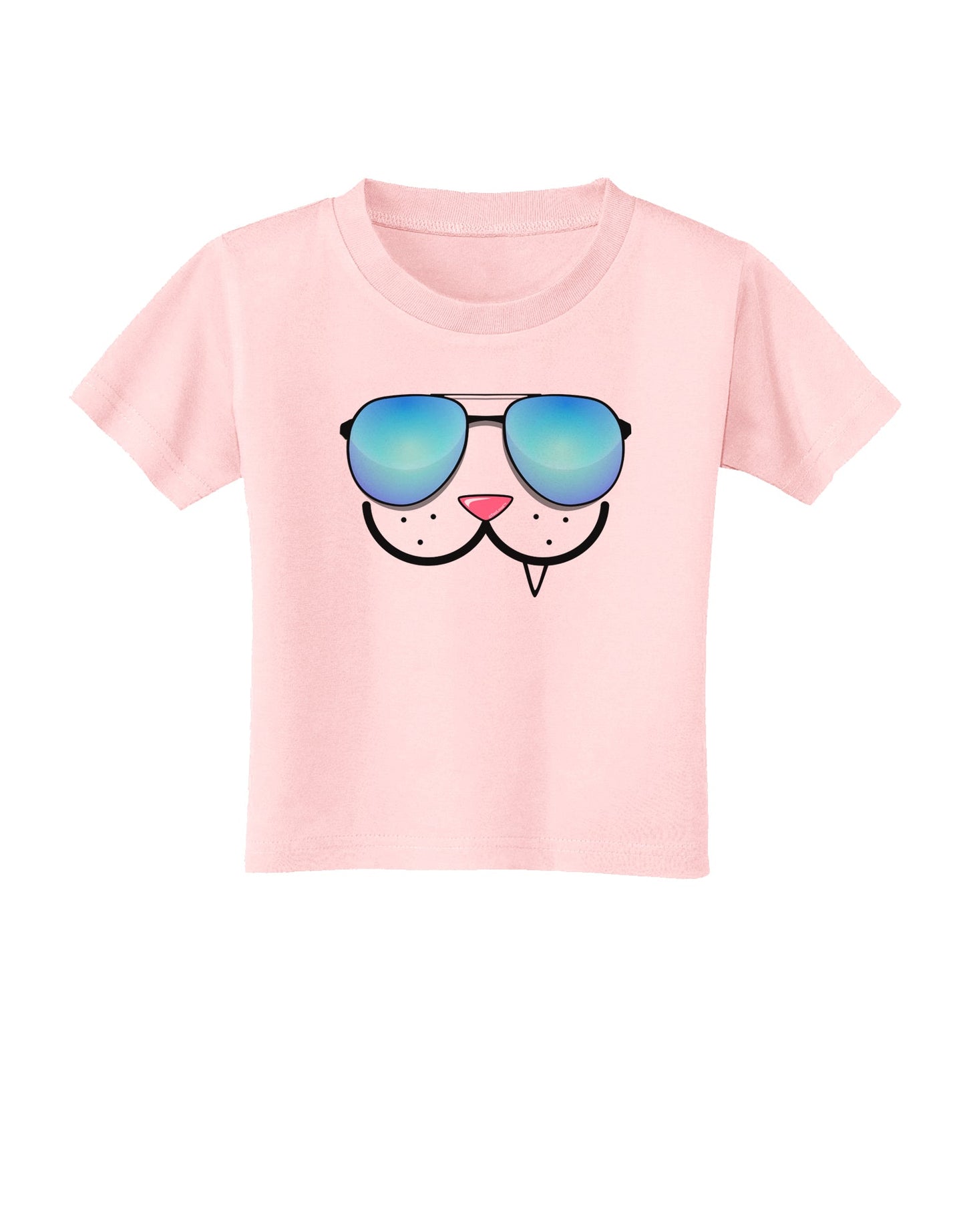 Kyu-T Face - Snaggle Cool Sunglasses Toddler T-Shirt-Toddler T-Shirt-TooLoud-Light-Pink-2T-Davson Sales