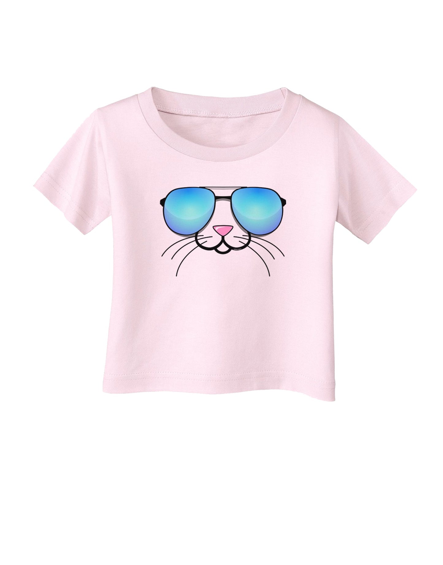 Kyu-T Face - Tiny Cool Sunglasses Infant T-Shirt-Infant T-Shirt-TooLoud-Light-Pink-06-Months-Davson Sales
