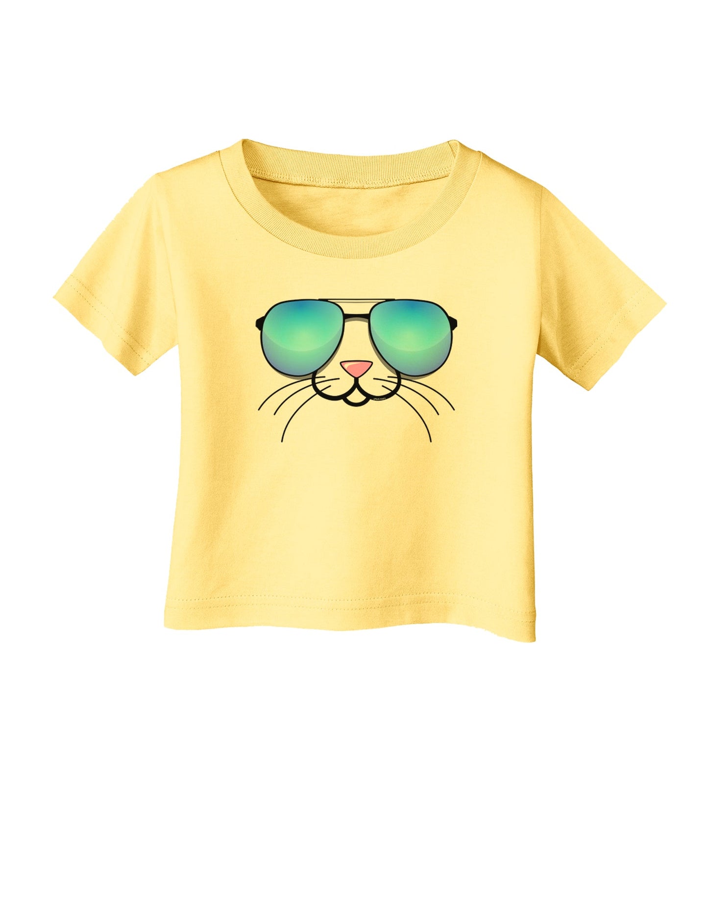Kyu-T Face - Tiny Cool Sunglasses Infant T-Shirt-Infant T-Shirt-TooLoud-Daffodil-Yellow-06-Months-Davson Sales