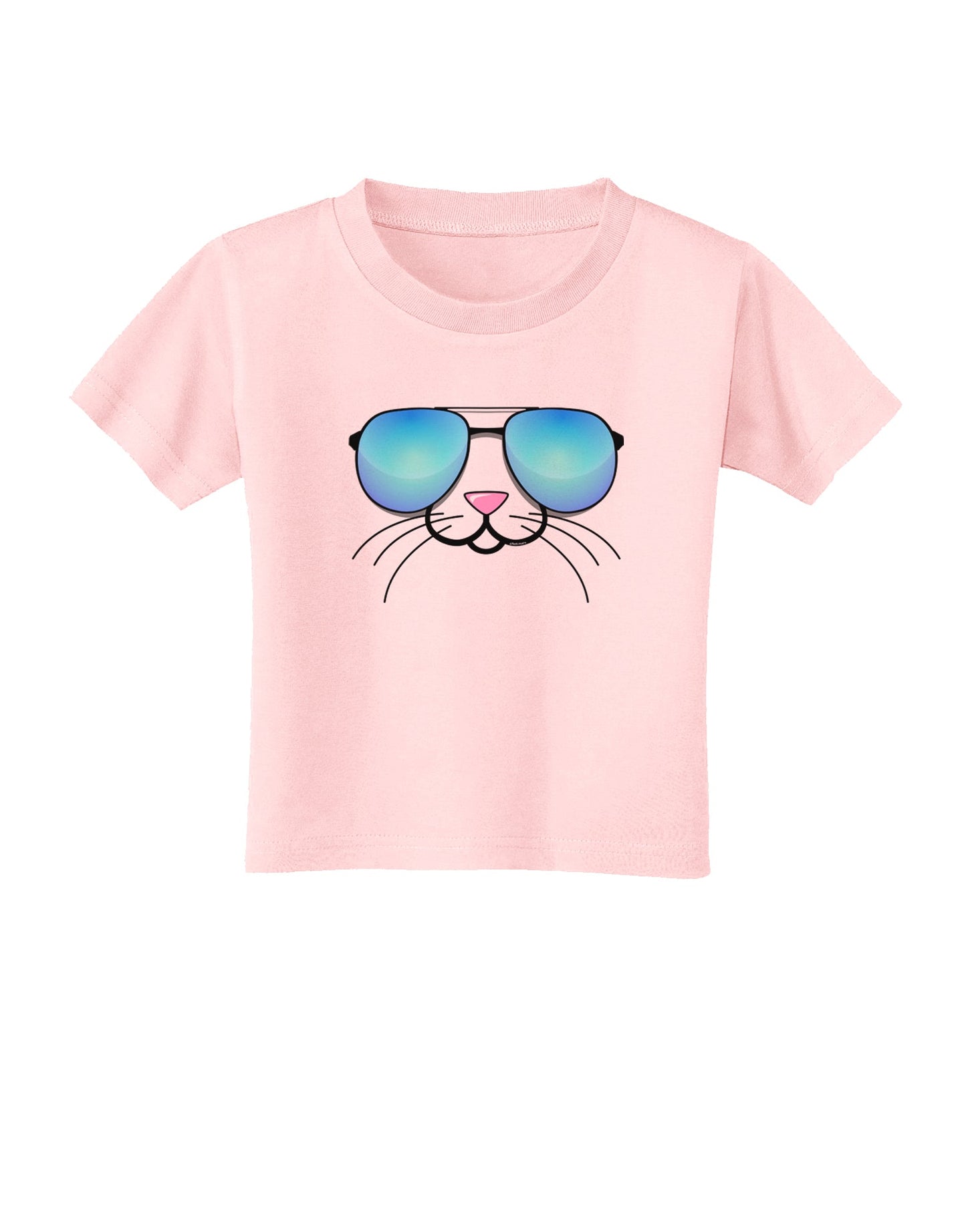 Kyu-T Face - Tiny Cool Sunglasses Toddler T-Shirt-Toddler T-Shirt-TooLoud-Light-Pink-2T-Davson Sales