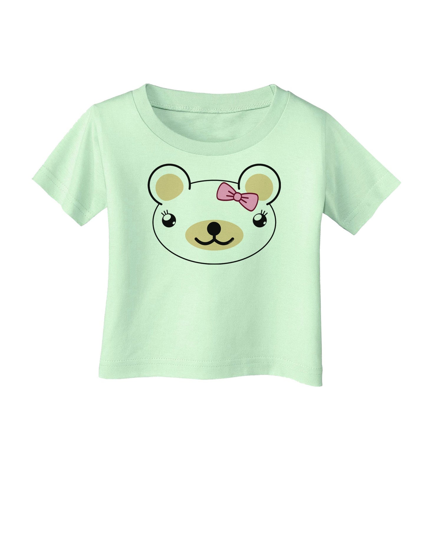 Kyu-T Head - Day Beartholomea Girl Teddy Bear Infant T-Shirt-Infant T-Shirt-TooLoud-Light-Green-06-Months-Davson Sales