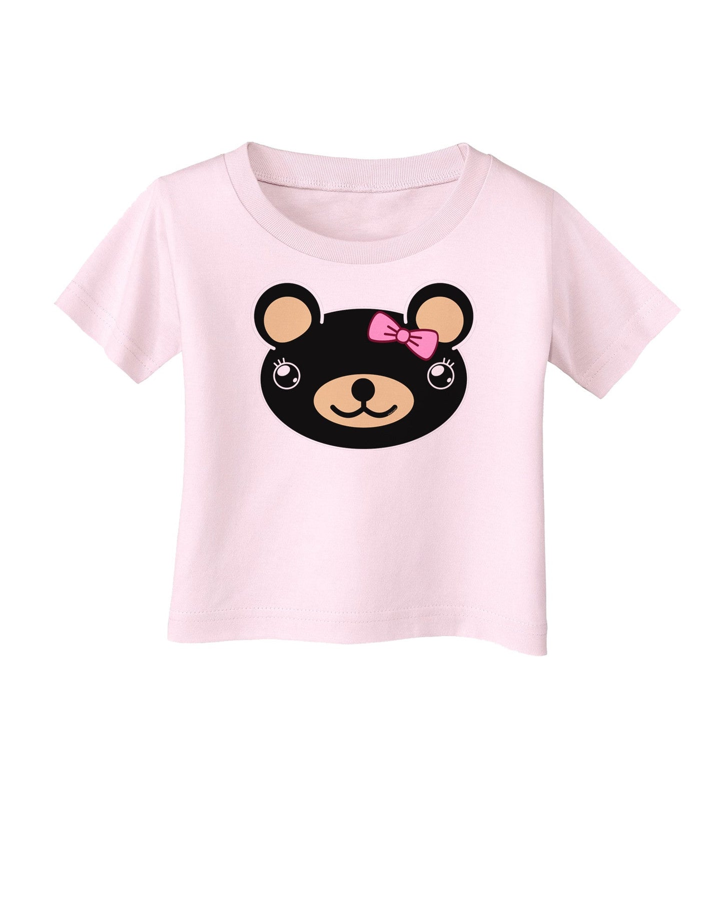 Kyu-T Head - Night Beartholomea Girl Teddy Bear Infant T-Shirt-Infant T-Shirt-TooLoud-Light-Pink-06-Months-Davson Sales