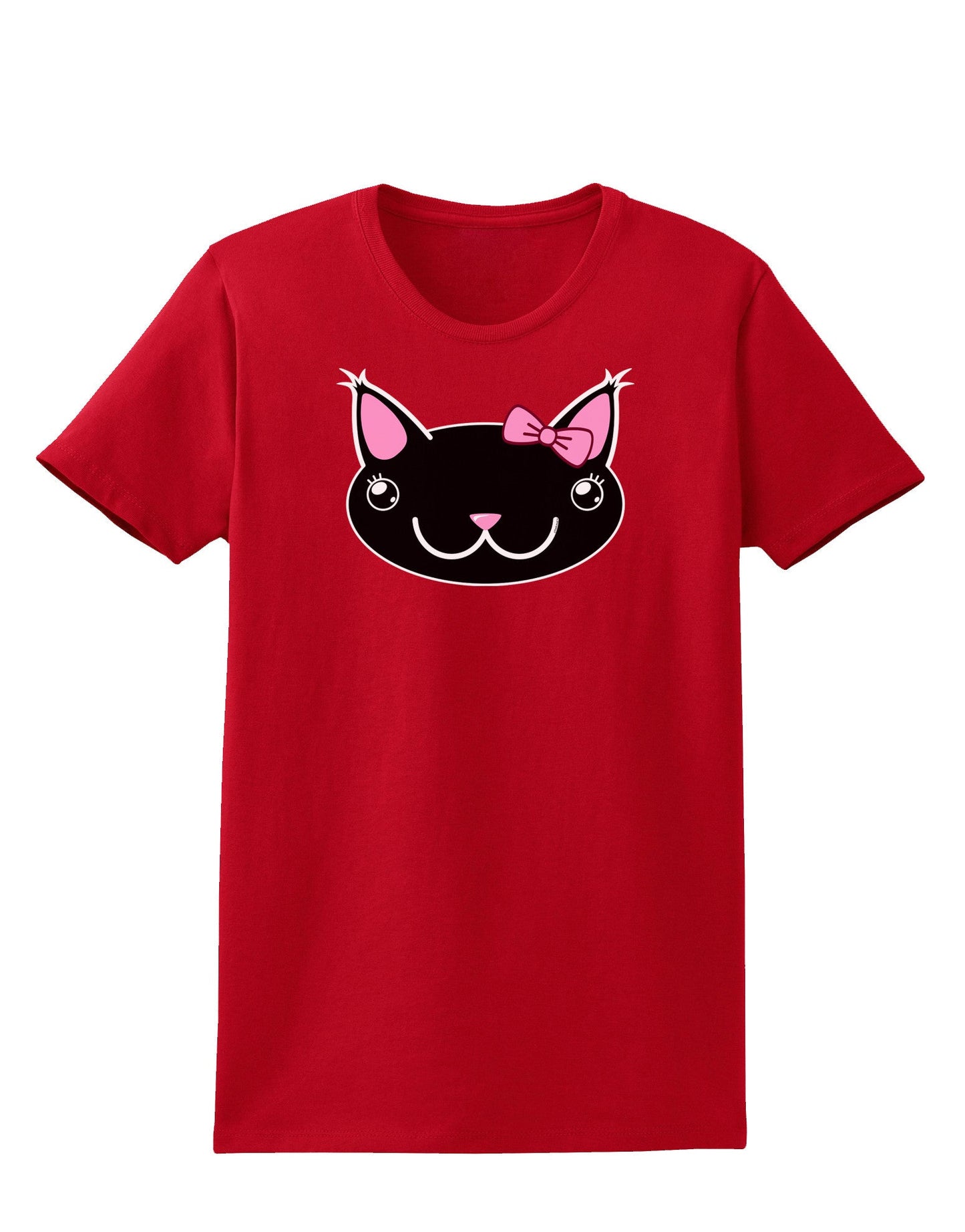 Kyu-T Head - Night Kawaia the Cute Girl Critter Womens Dark T-Shirt-TooLoud-Red-X-Small-Davson Sales