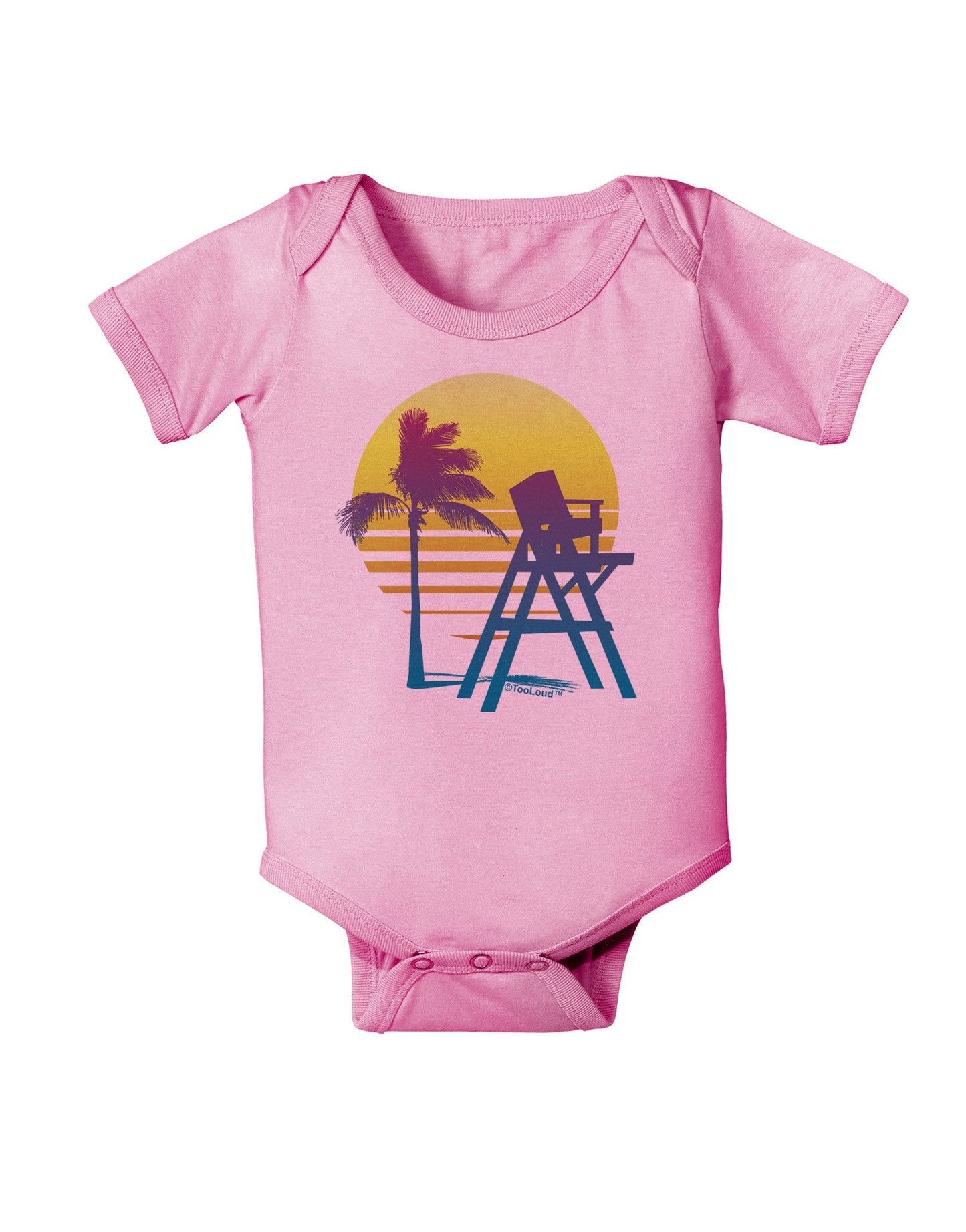LA Beach Silhouette Letters Baby Romper Bodysuit-Baby Romper-TooLoud-Pink-06-Months-Davson Sales