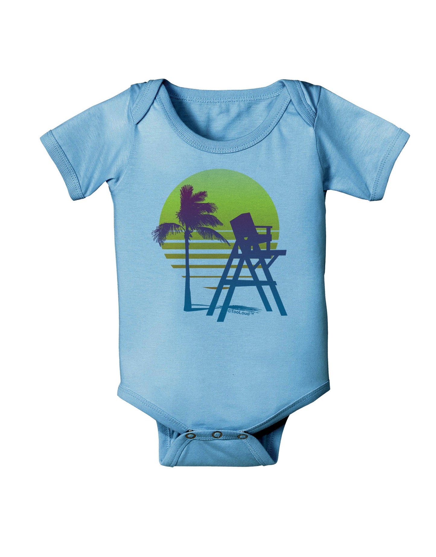 LA Beach Silhouette Letters Baby Romper Bodysuit-Baby Romper-TooLoud-LightBlue-06-Months-Davson Sales