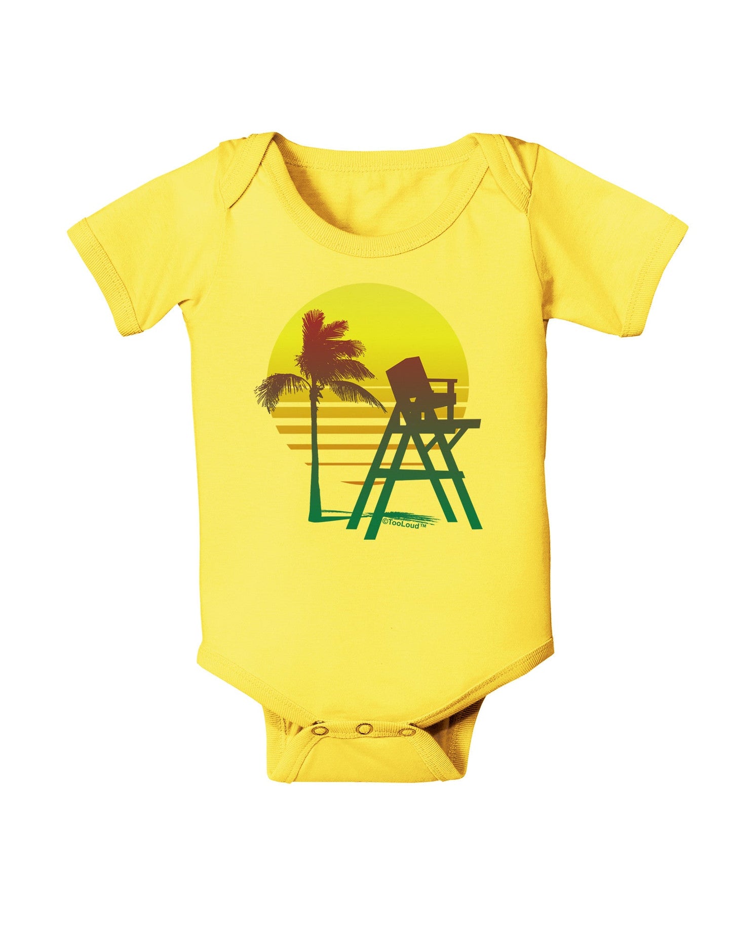 LA Beach Silhouette Letters Baby Romper Bodysuit-Baby Romper-TooLoud-Yellow-06-Months-Davson Sales