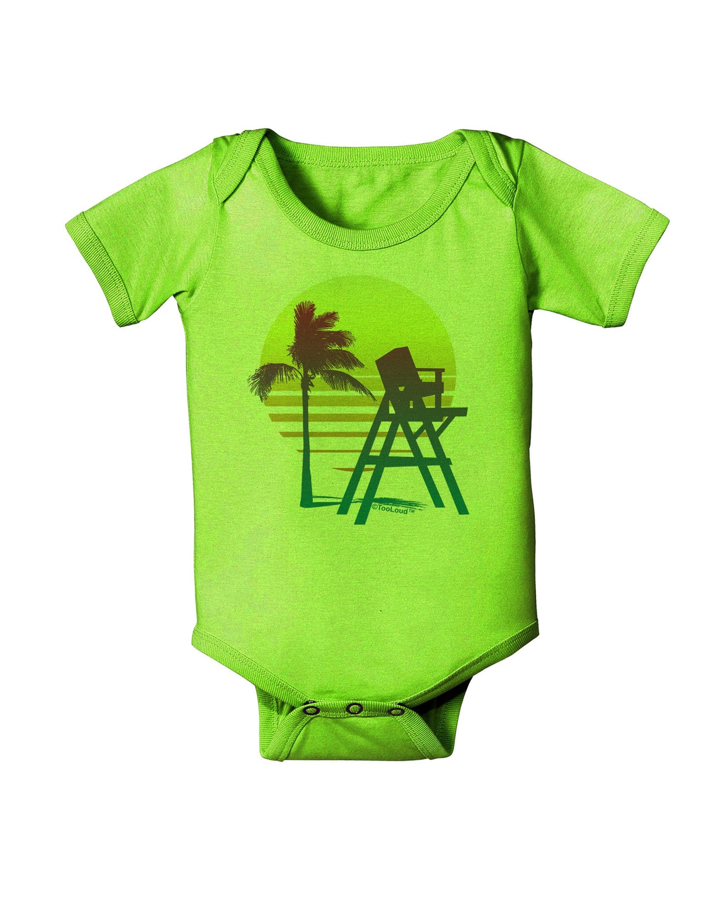 LA Beach Silhouette Letters Baby Romper Bodysuit-Baby Romper-TooLoud-Lime-06-Months-Davson Sales