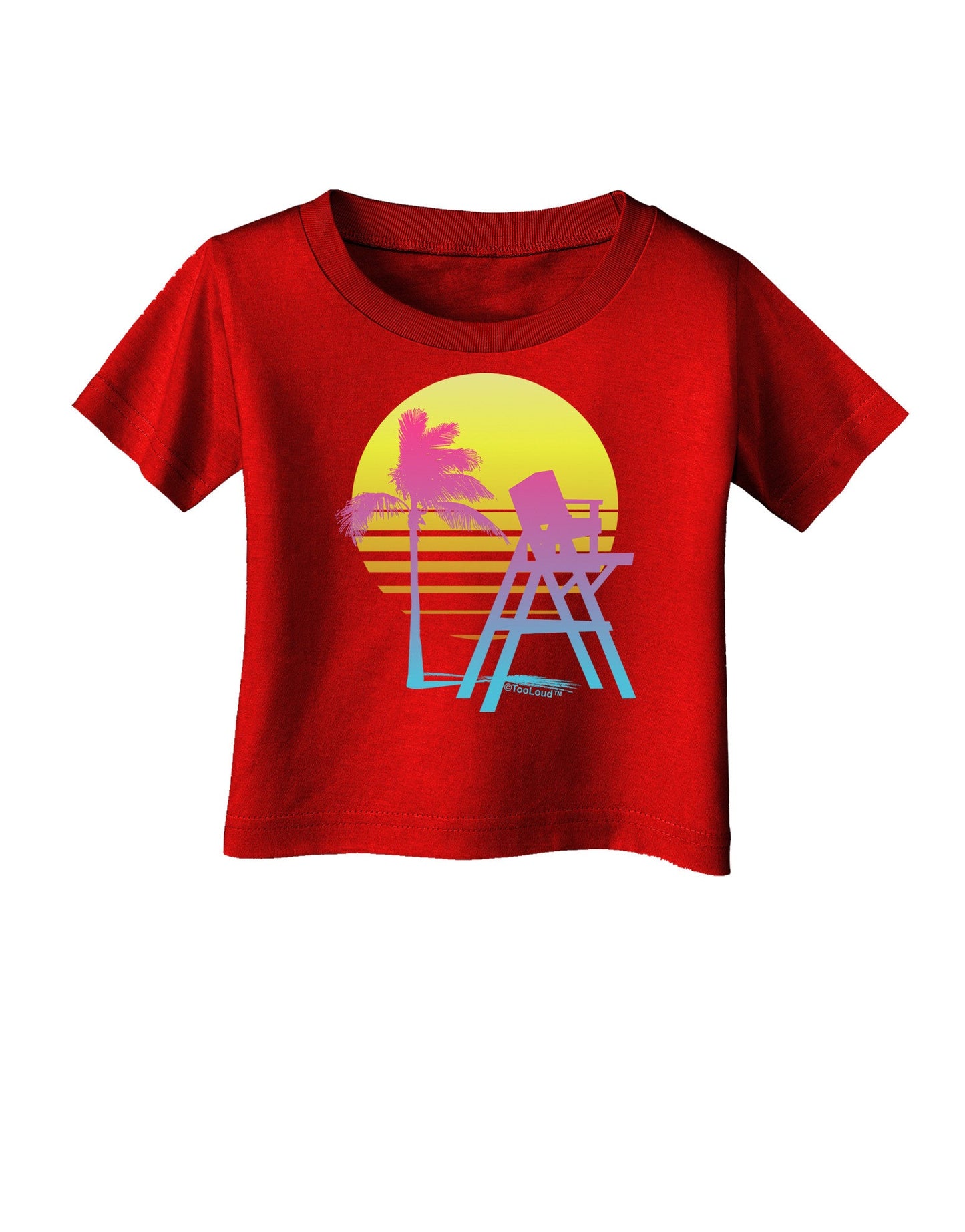 LA Beach Silhouette Letters Infant T-Shirt Dark-Infant T-Shirt-TooLoud-Red-06-Months-Davson Sales