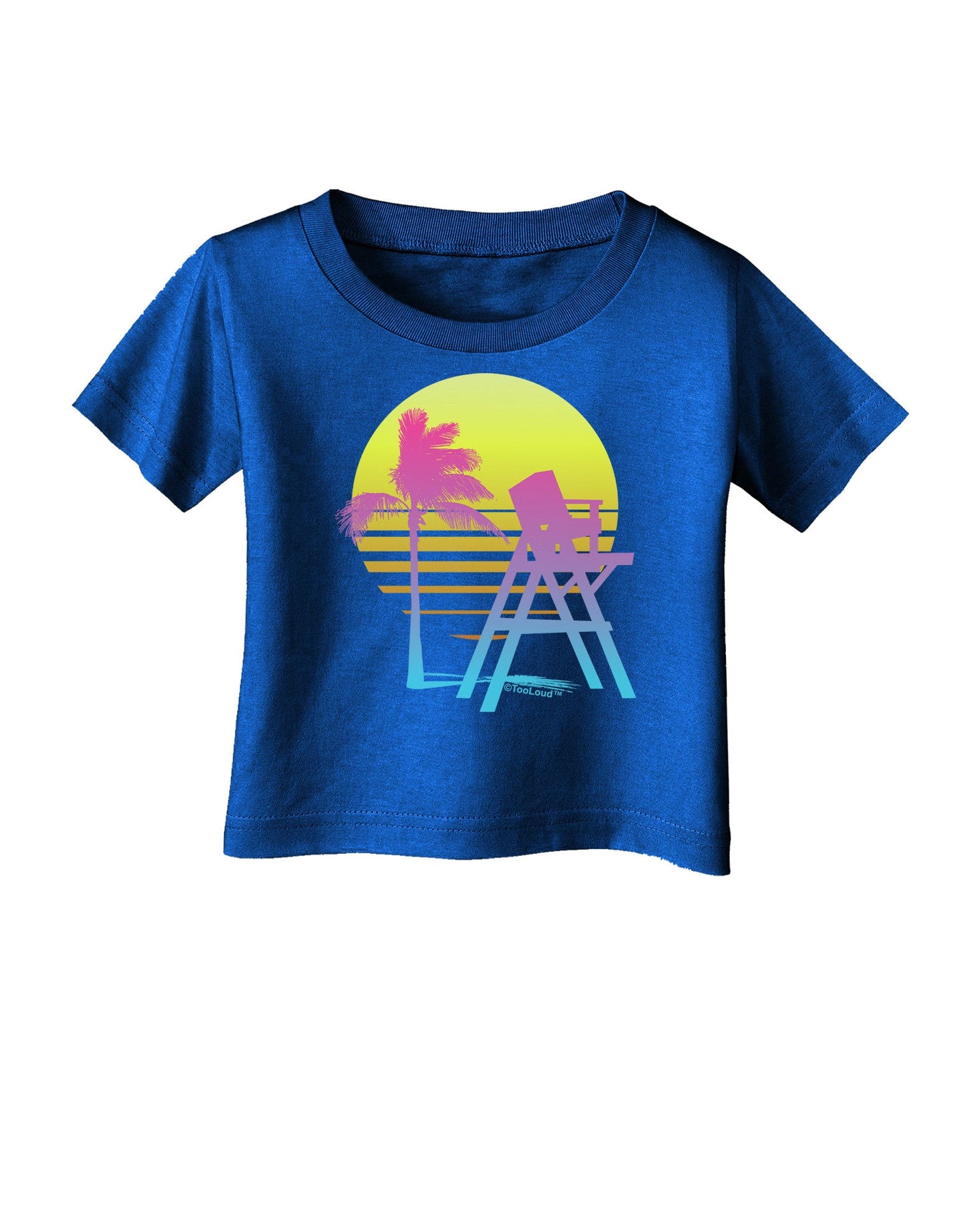 LA Beach Silhouette Letters Infant T-Shirt Dark-Infant T-Shirt-TooLoud-Royal-Blue-06-Months-Davson Sales