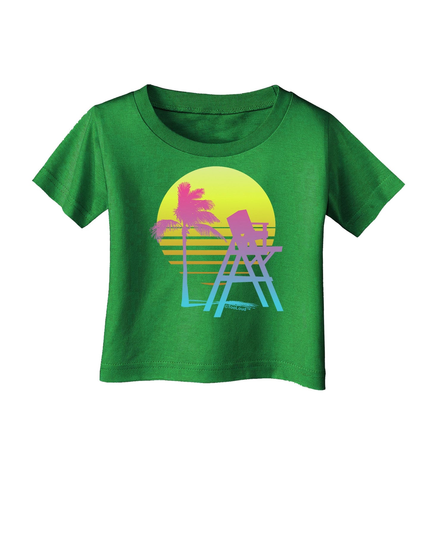 LA Beach Silhouette Letters Infant T-Shirt Dark-Infant T-Shirt-TooLoud-Clover-Green-06-Months-Davson Sales