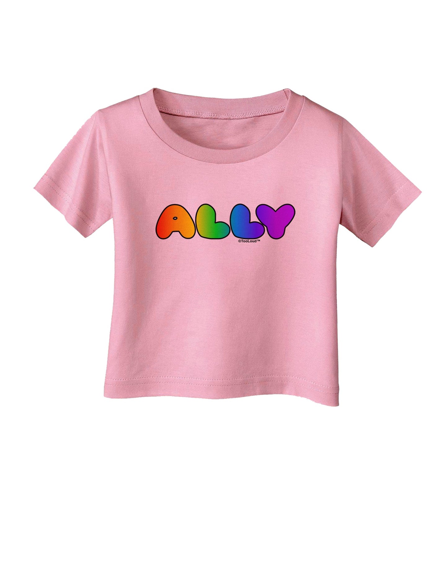 LGBT Ally Rainbow Text Infant T-Shirt by TooLoud-Infant T-Shirt-TooLoud-Candy-Pink-06-Months-Davson Sales