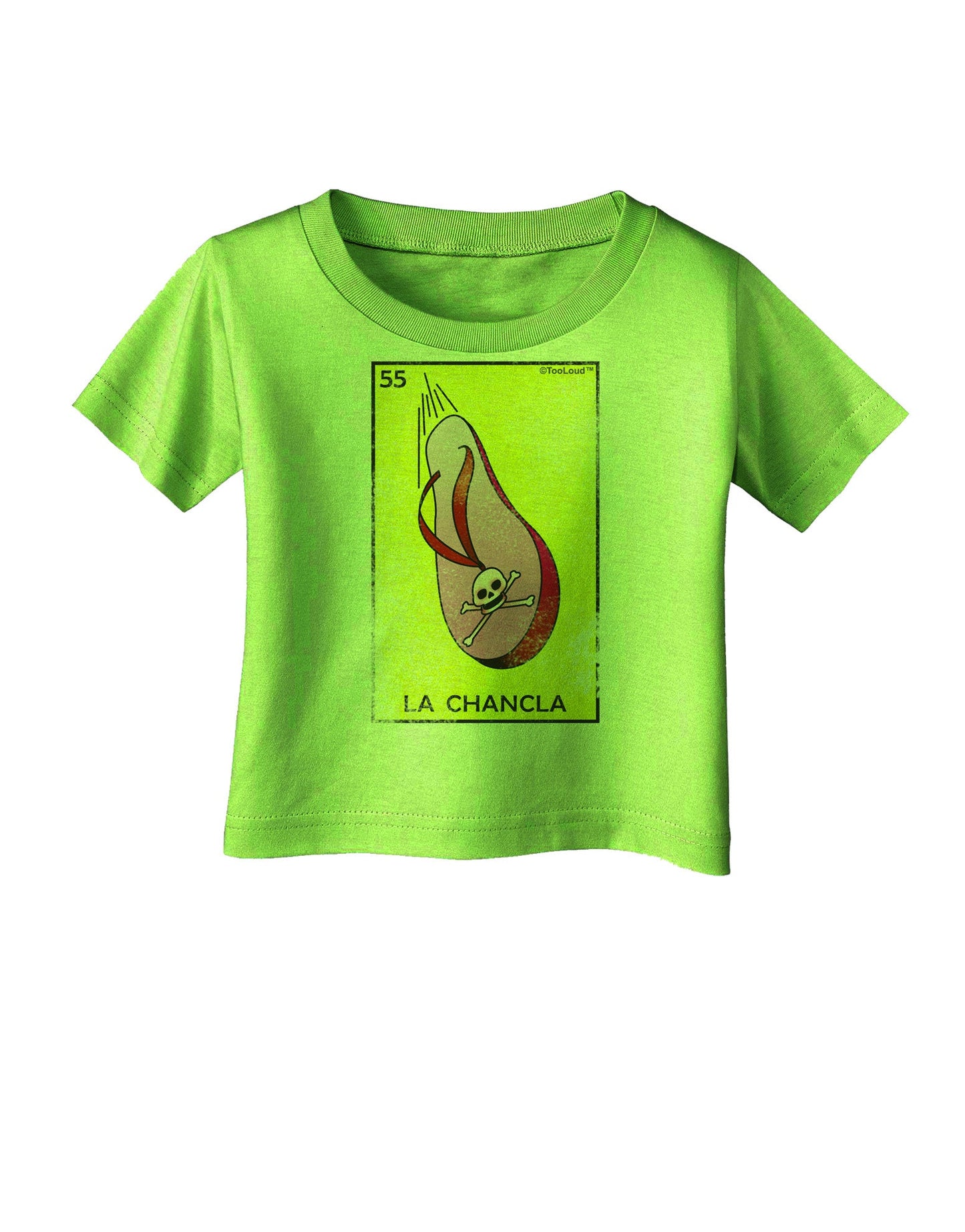 La Chancla Loteria Distressed Infant T-Shirt-Infant T-Shirt-TooLoud-Lime-Green-06-Months-Davson Sales