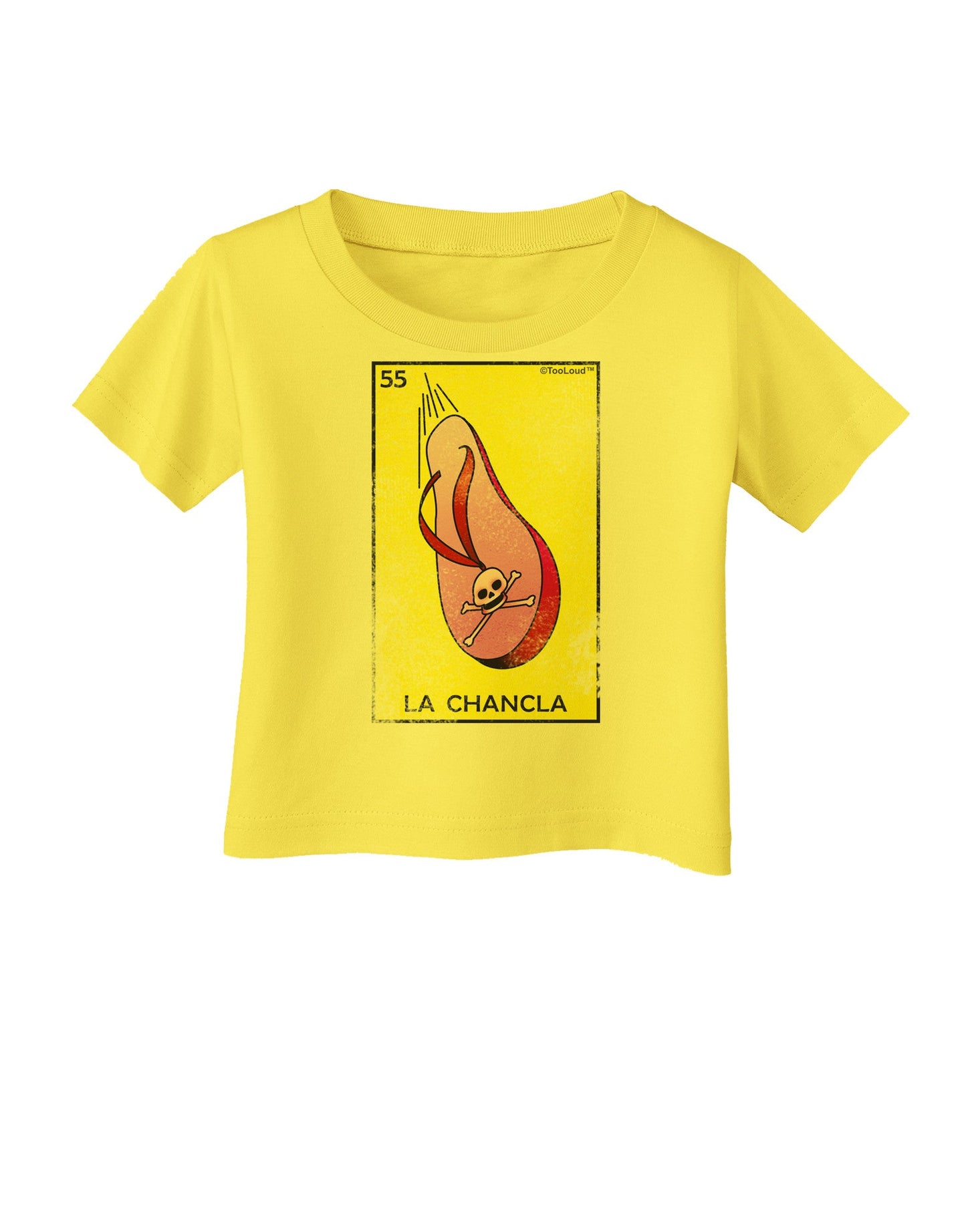 La Chancla Loteria Distressed Infant T-Shirt-Infant T-Shirt-TooLoud-Yellow-06-Months-Davson Sales