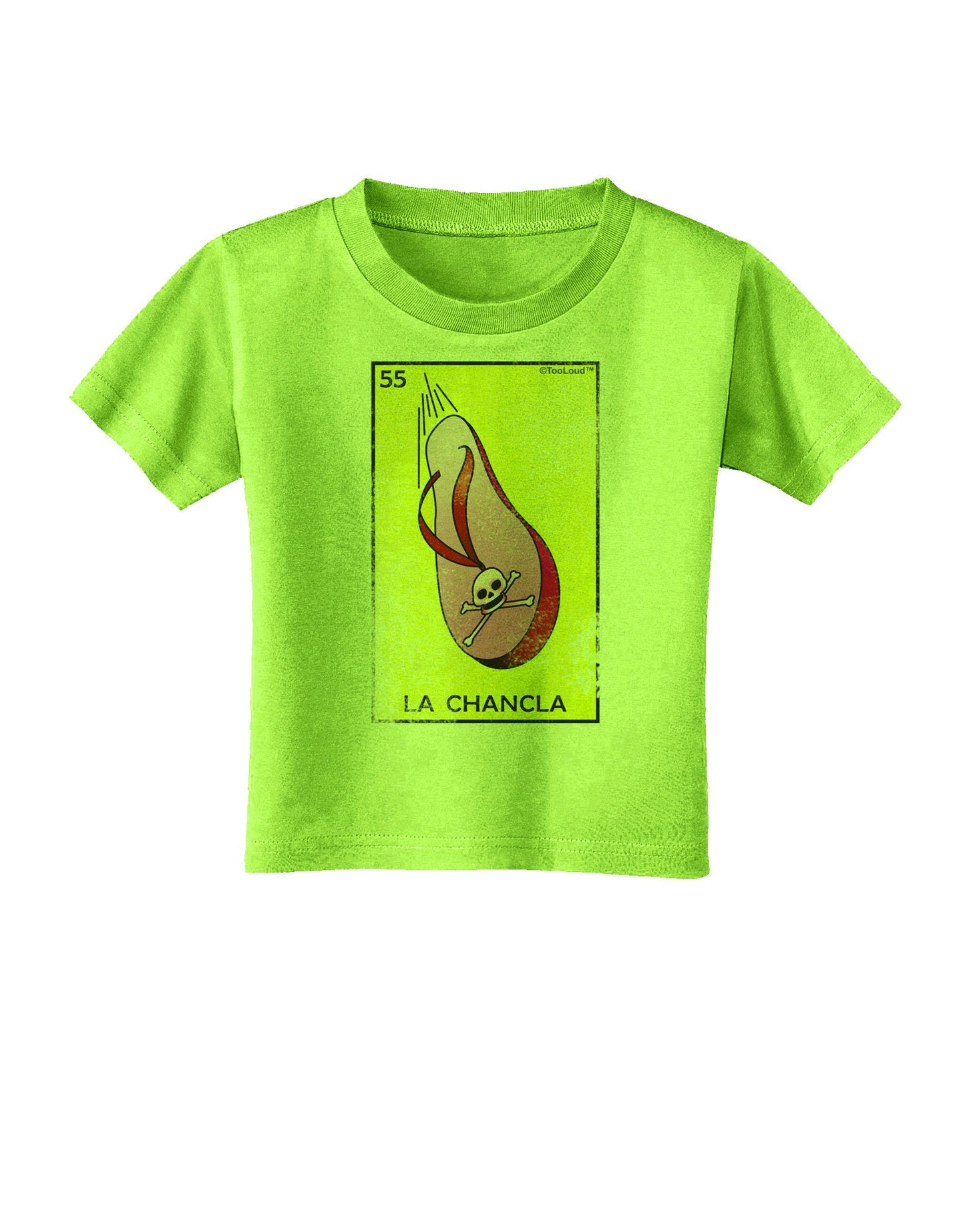 La Chancla Loteria Distressed Toddler T-Shirt-Toddler T-Shirt-TooLoud-Lime-Green-2T-Davson Sales