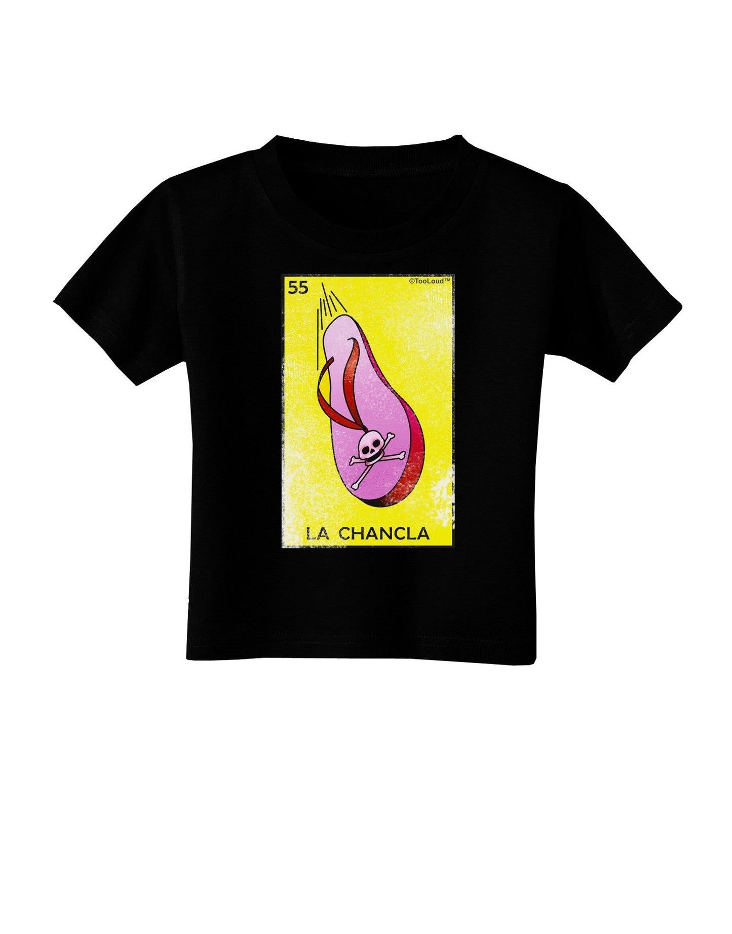La Chancla Loteria Distressed Toddler T-Shirt Dark by-Toddler T-Shirt-TooLoud-Black-2T-Davson Sales