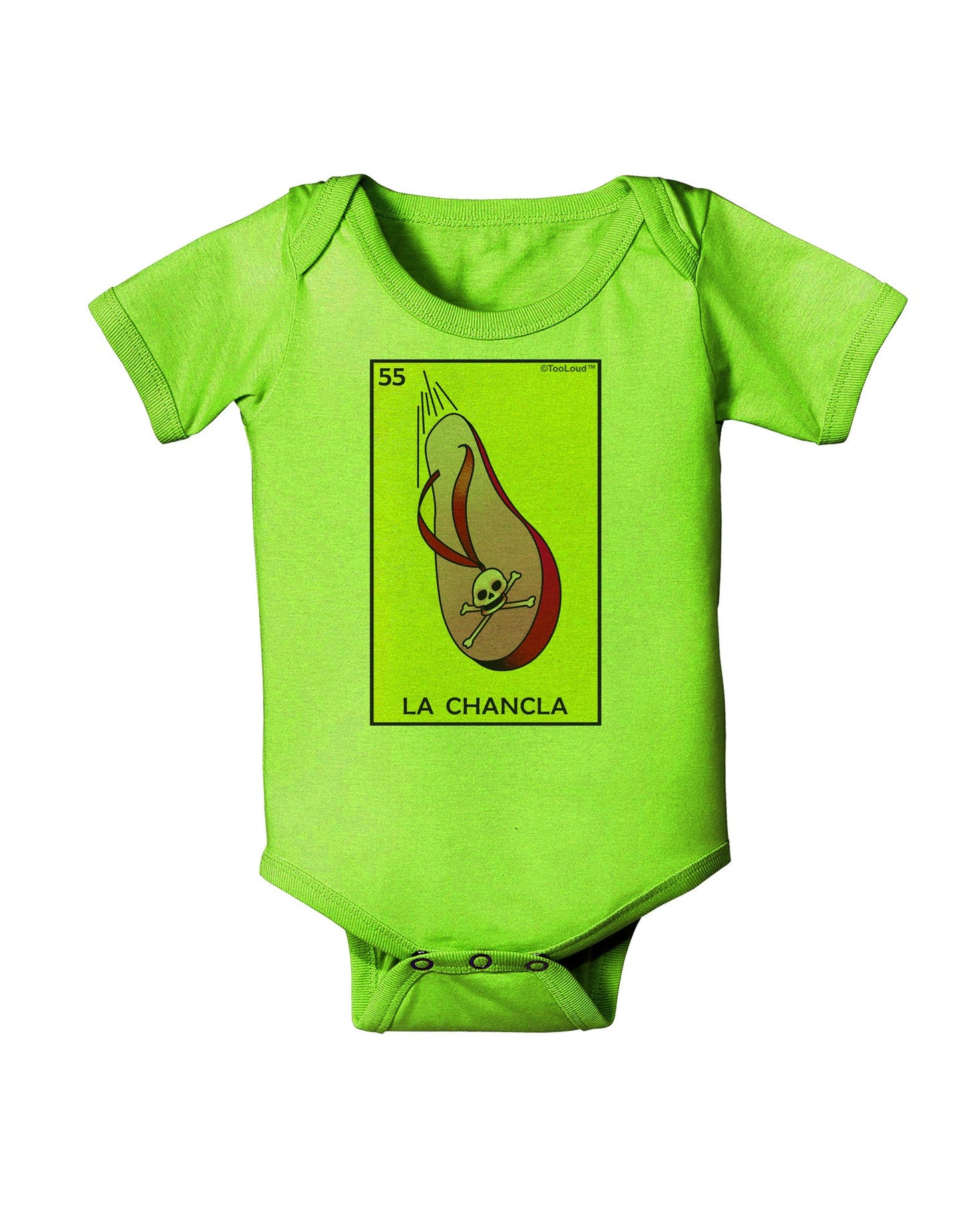 La Chancla Loteria Solid Baby Romper Bodysuit by-Baby Romper-TooLoud-Lime-06-Months-Davson Sales