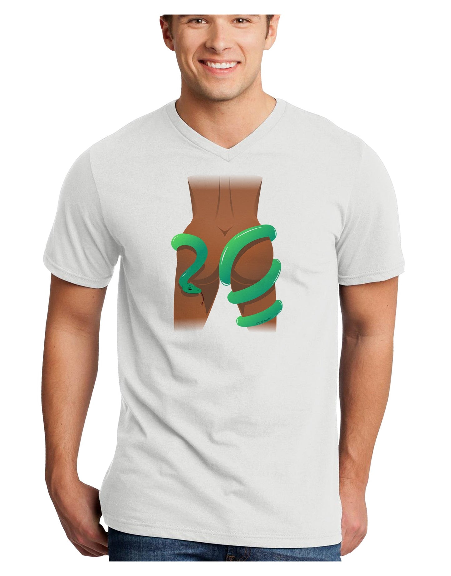 Lady Anaconda Design Dark Adult V-Neck T-shirt-Mens V-Neck T-Shirt-TooLoud-White-Small-Davson Sales