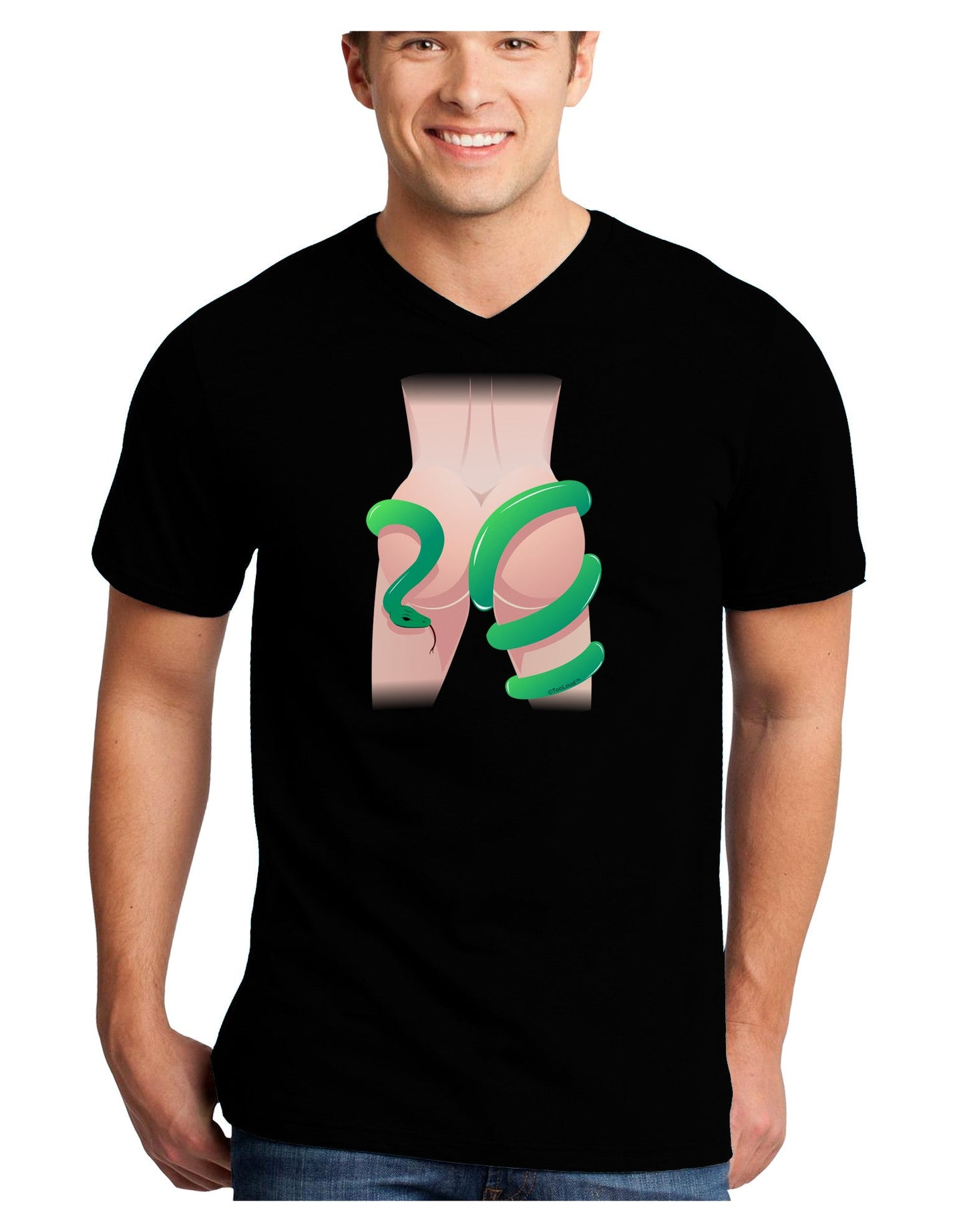 Lady Anaconda Design Light Adult Dark V-Neck T-Shirt-Mens V-Neck T-Shirt-TooLoud-Black-Small-Davson Sales