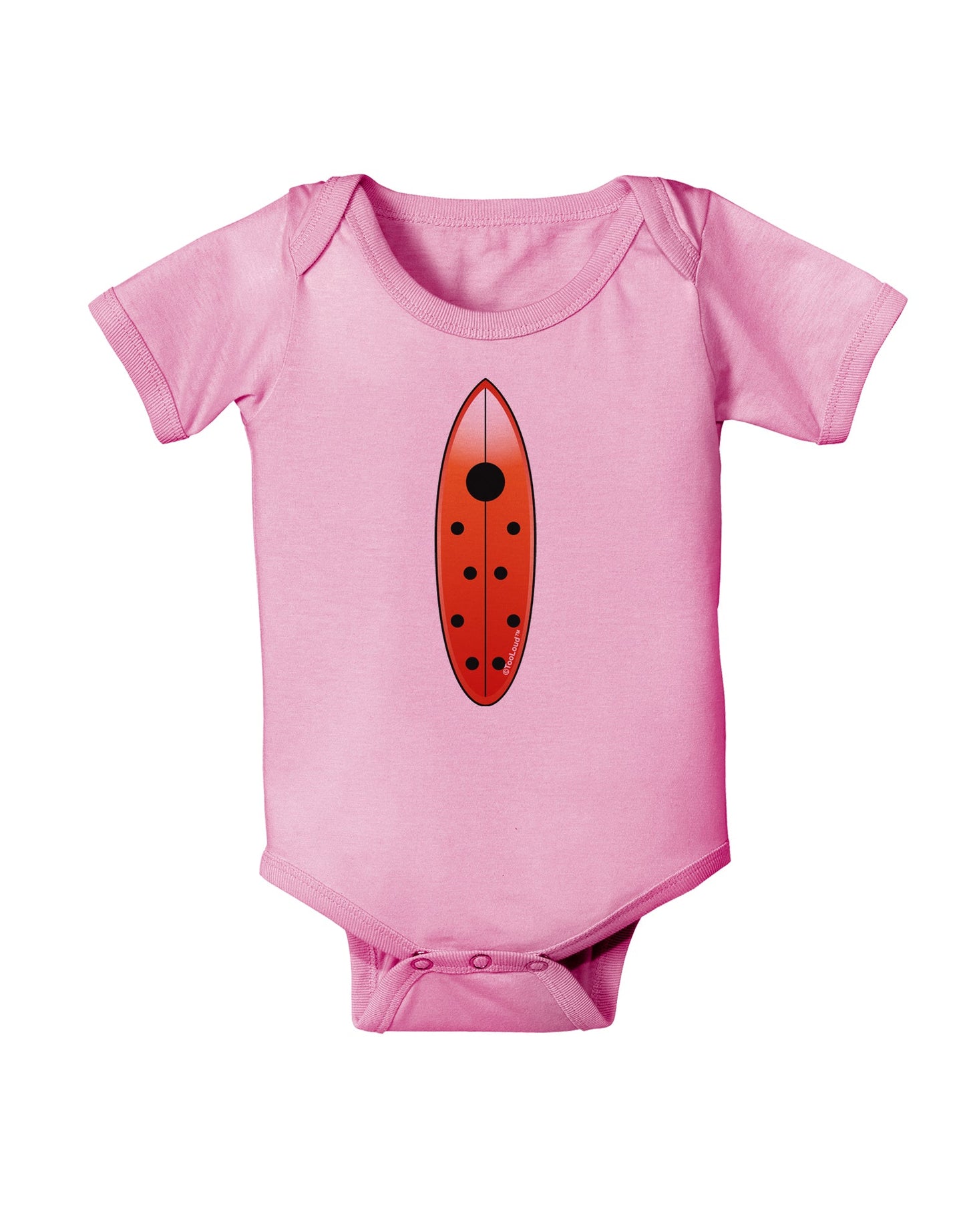 Ladybug Surfboard Baby Romper Bodysuit by TooLoud-Baby Romper-TooLoud-Light-Pink-06-Months-Davson Sales