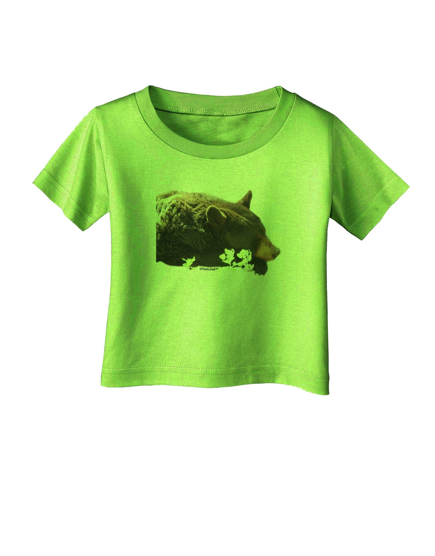 Laying Black Bear Cutout Infant T-Shirt-Infant T-Shirt-TooLoud-Lime-Green-06-Months-Davson Sales