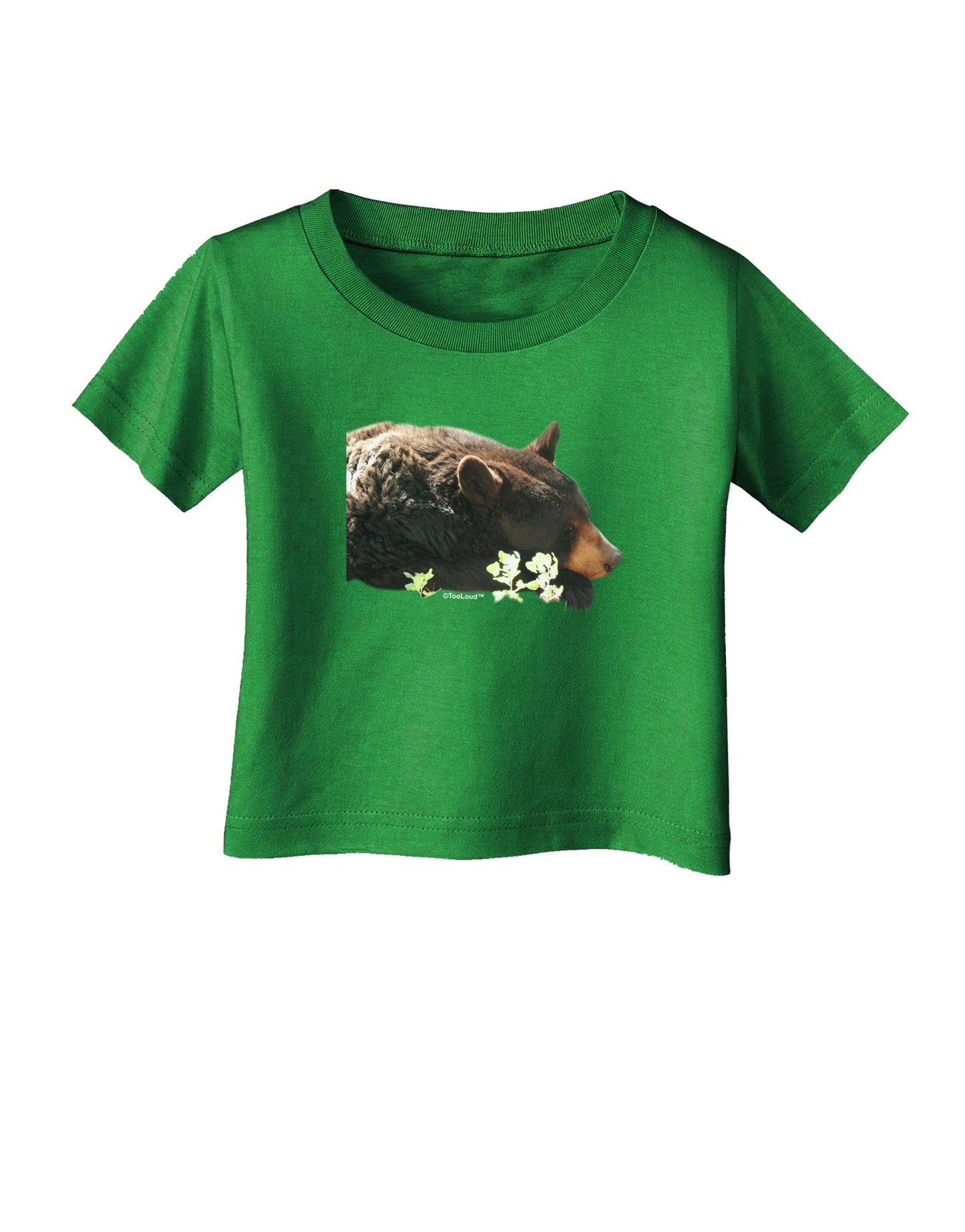 Laying Black Bear Cutout Infant T-Shirt Dark-Infant T-Shirt-TooLoud-Clover-Green-06-Months-Davson Sales