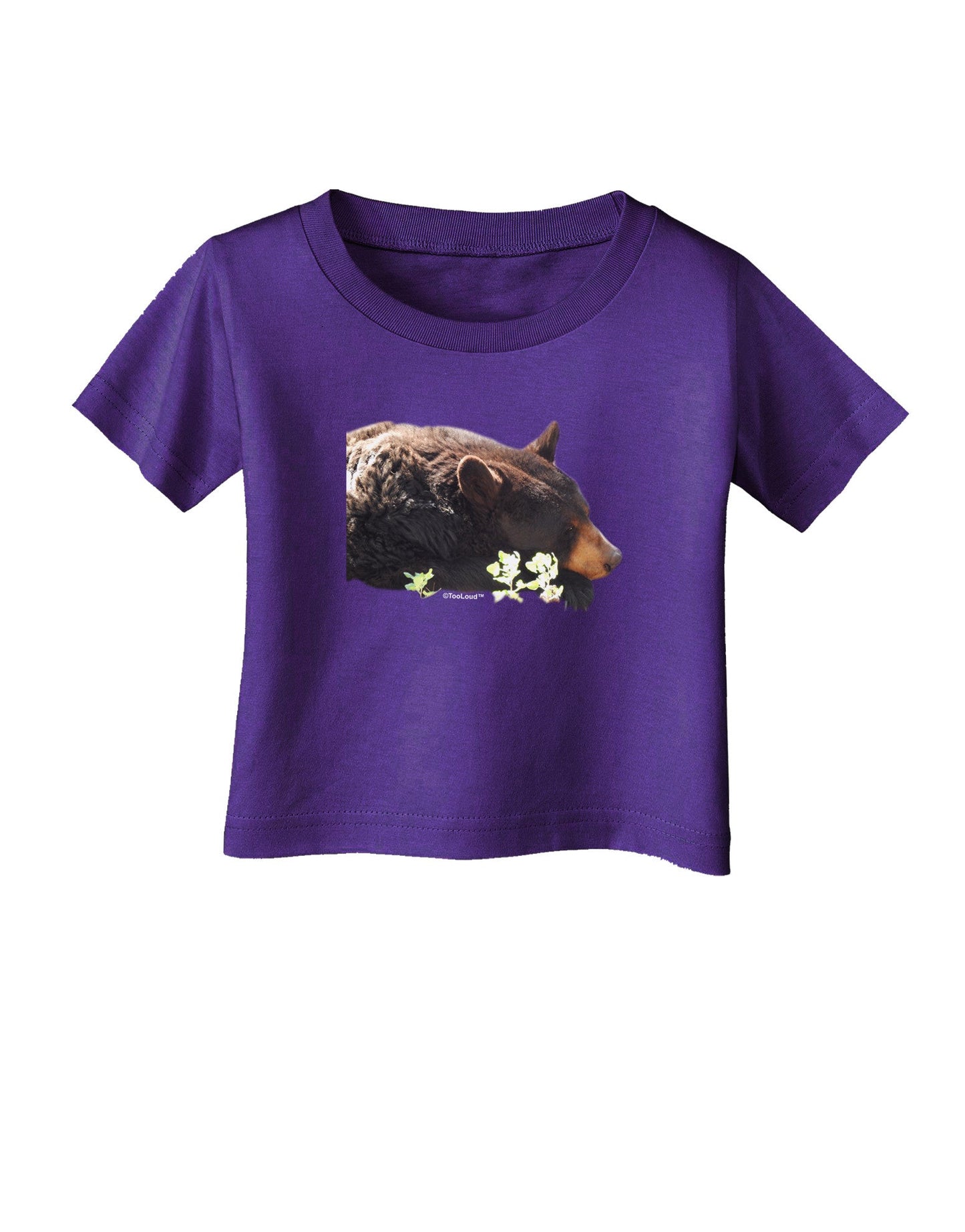 Laying Black Bear Cutout Infant T-Shirt Dark-Infant T-Shirt-TooLoud-Purple-06-Months-Davson Sales
